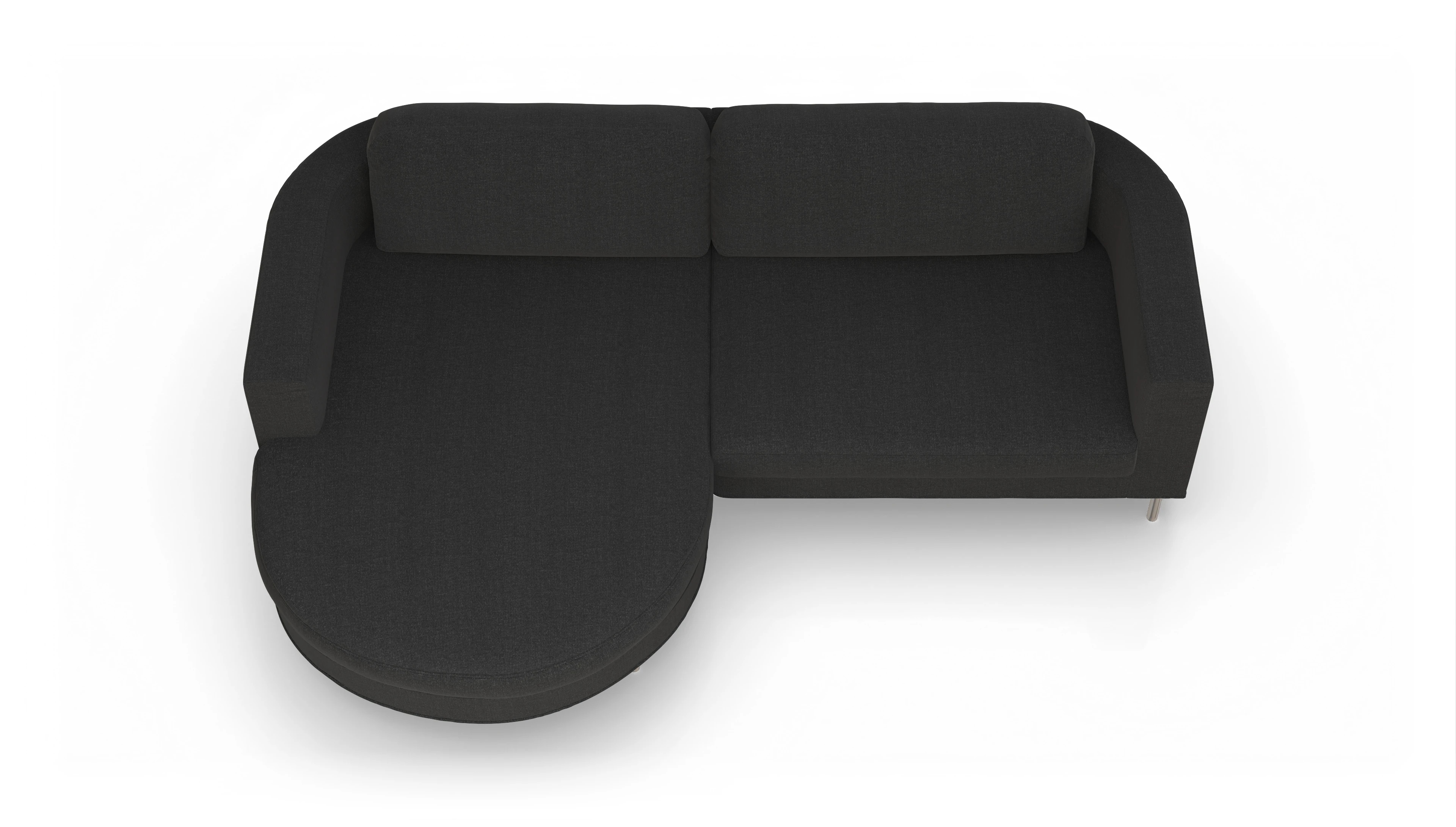 Ansicht des Produktes Girando Sofa mit Rec links in Stoff grau