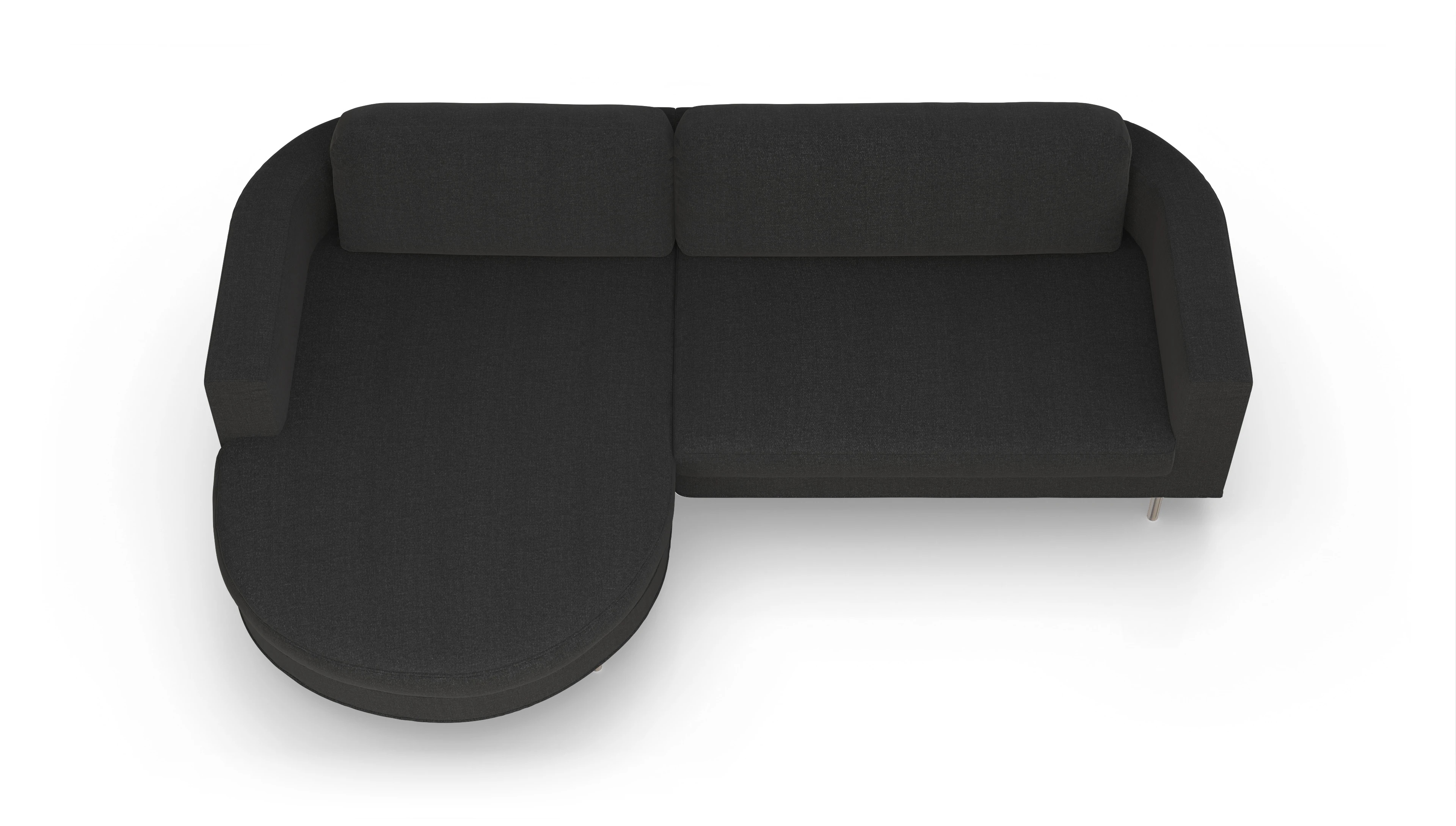 Ansicht des Produktes Girando Sofa mit Rec links in Stoff grau