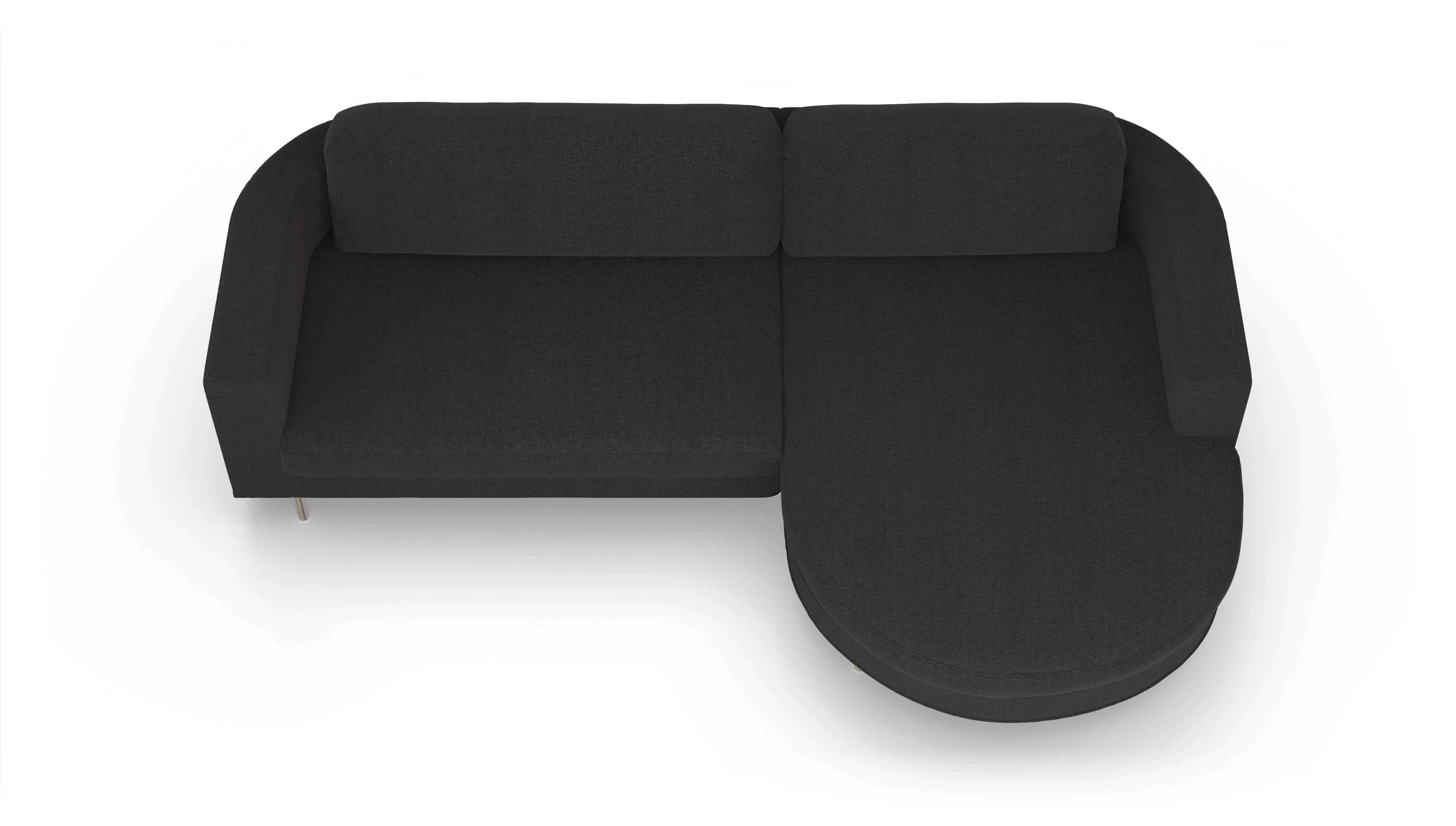 Ansicht des Produktes Girando Sofa mit Rec rechts in Stoff grau