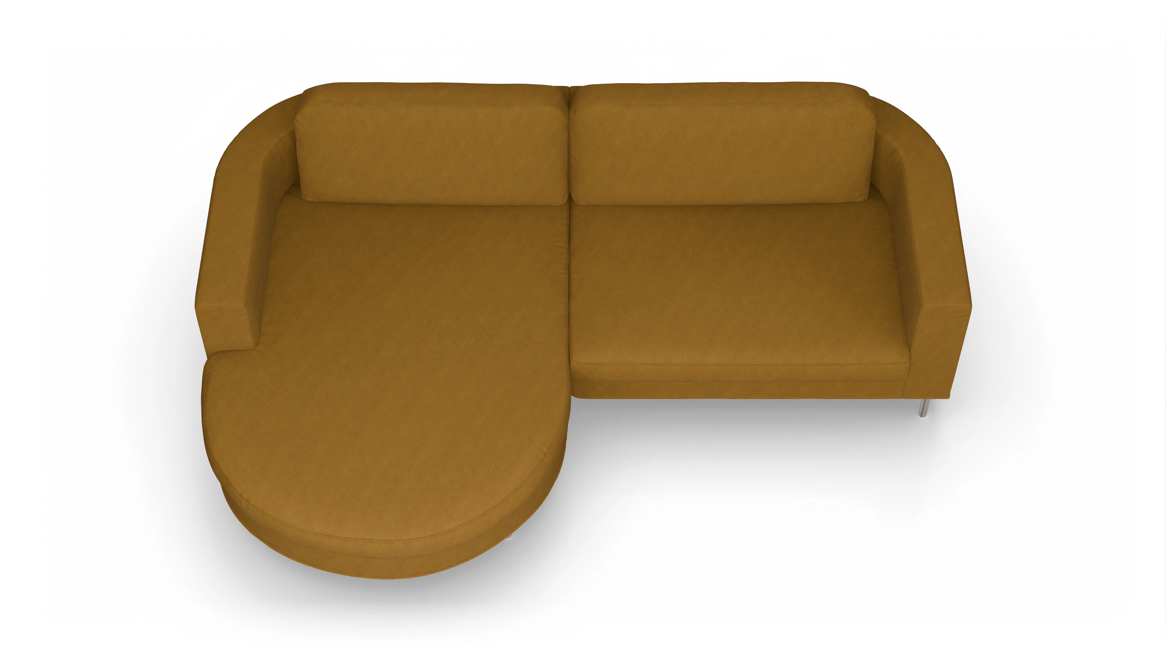 Ansicht des Produktes Girando Sofa mit Rec links in Stoff gelb