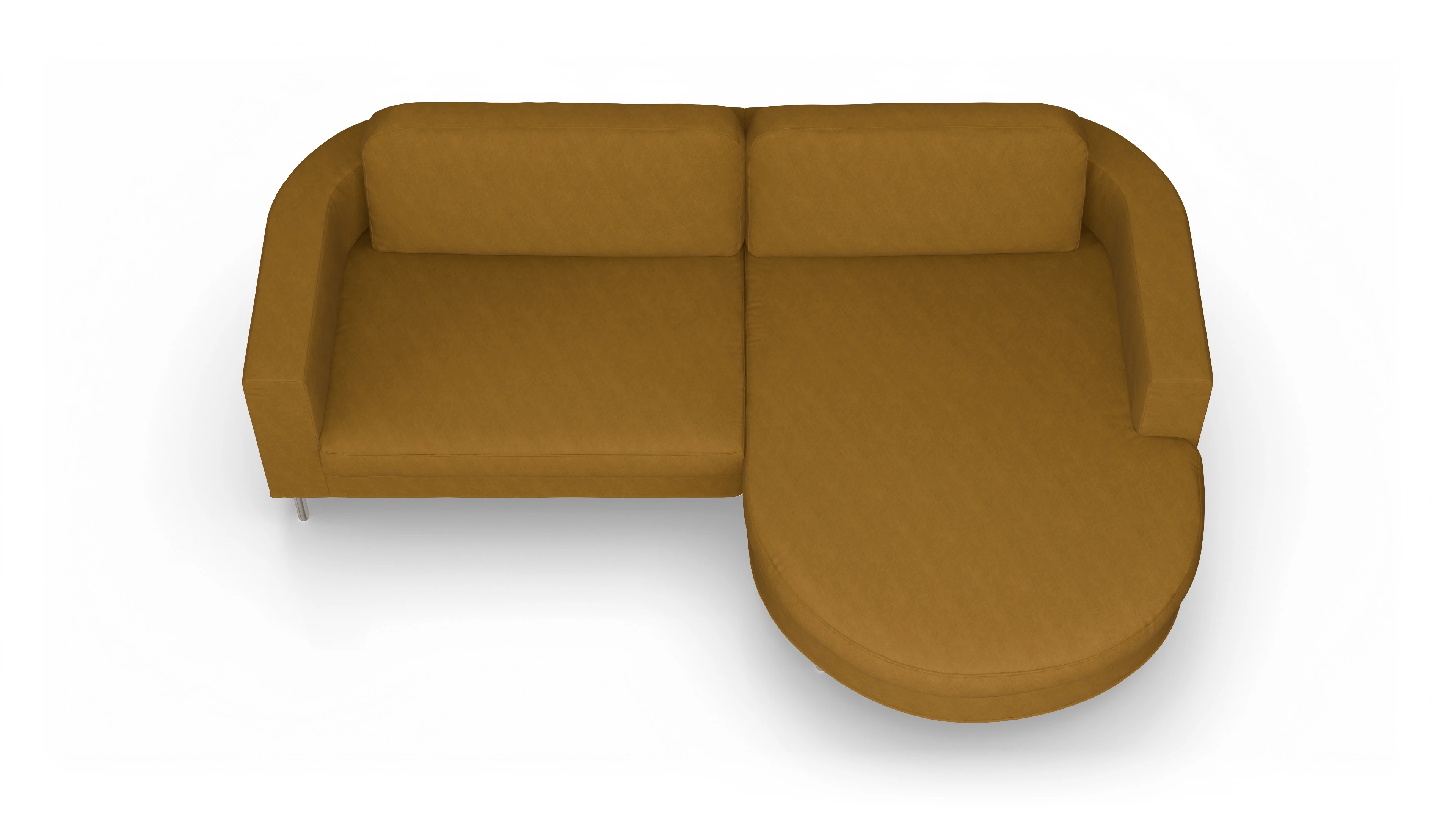 Ansicht des Produktes Girando Sofa mit Rec rechts in Stoff gelb
