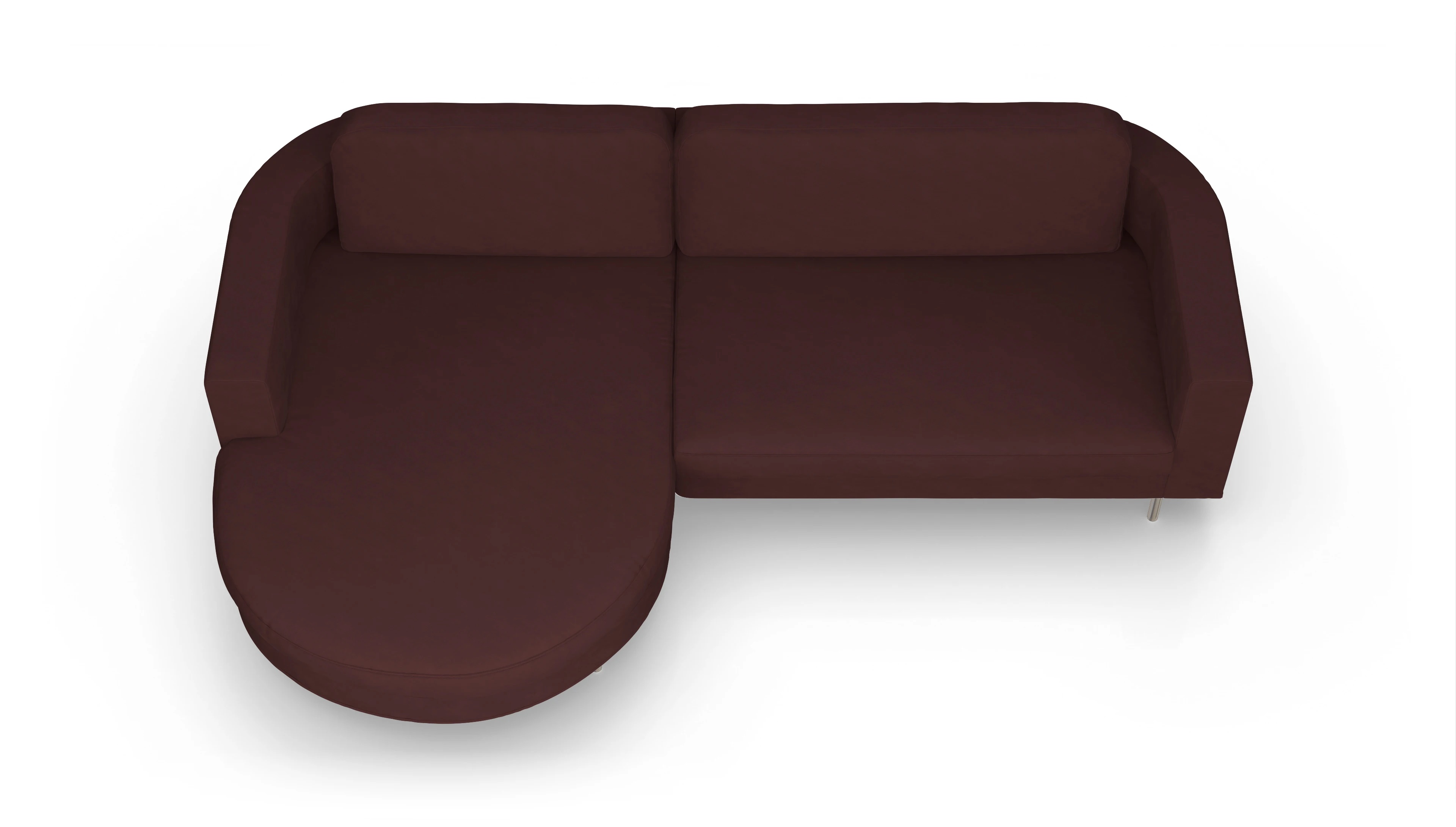 Ansicht des Produktes Girando Sofa mit Rec links in Stoff rot