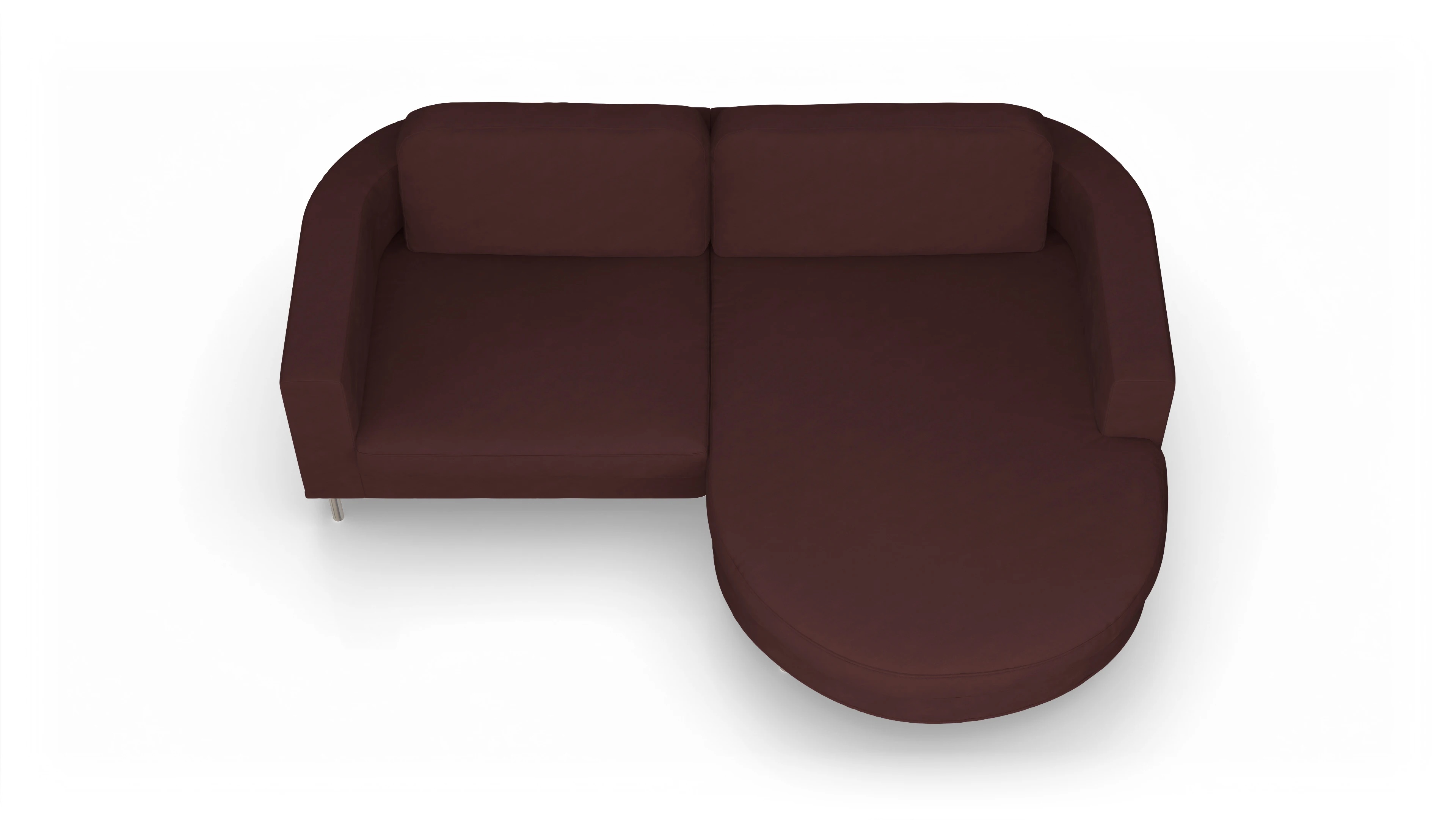 Ansicht des Produktes Girando Sofa mit Rec rechts in Stoff rot