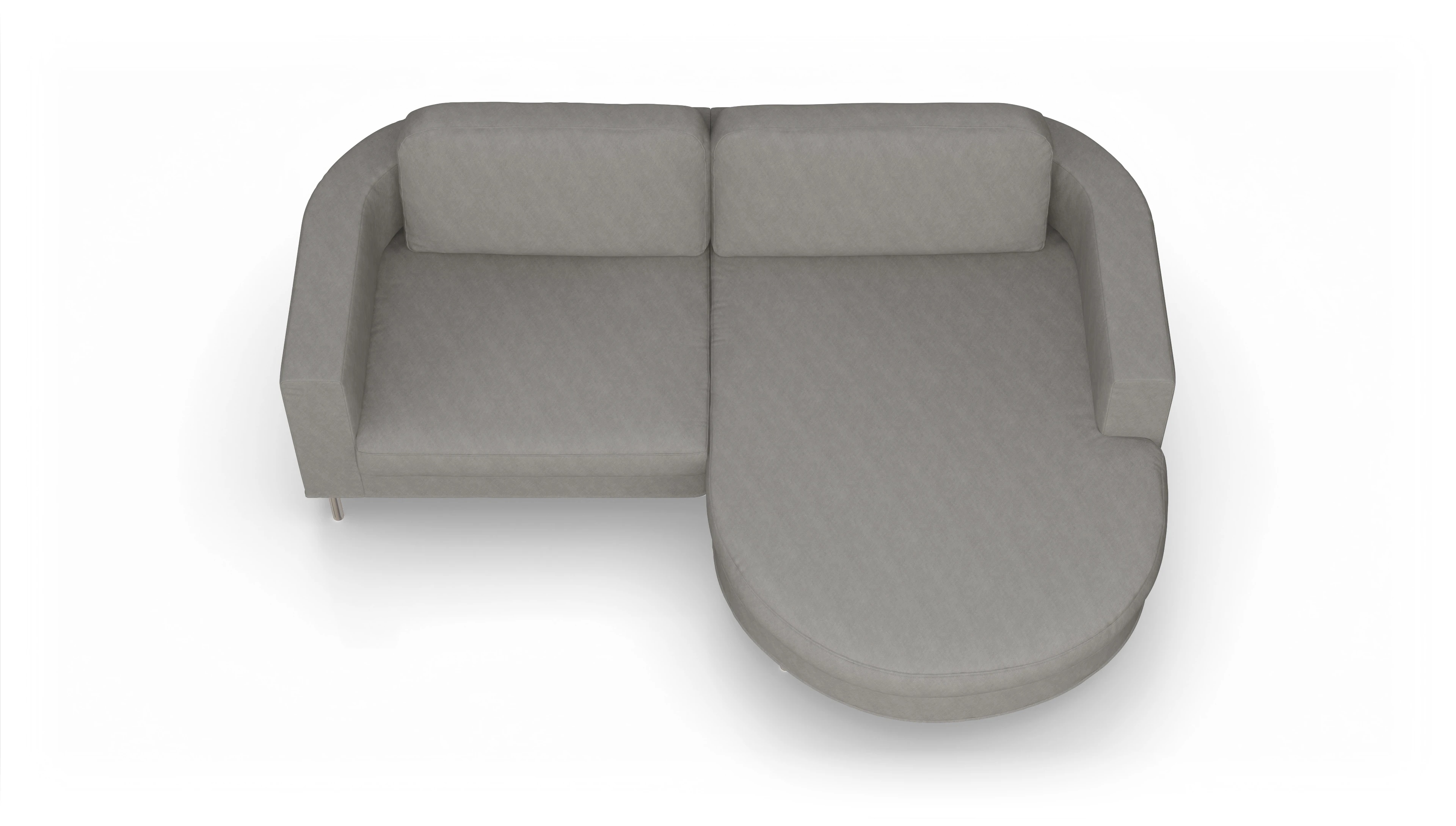 Ansicht des Produktes Girando Sofa mit Rec rechts in Stoff grau