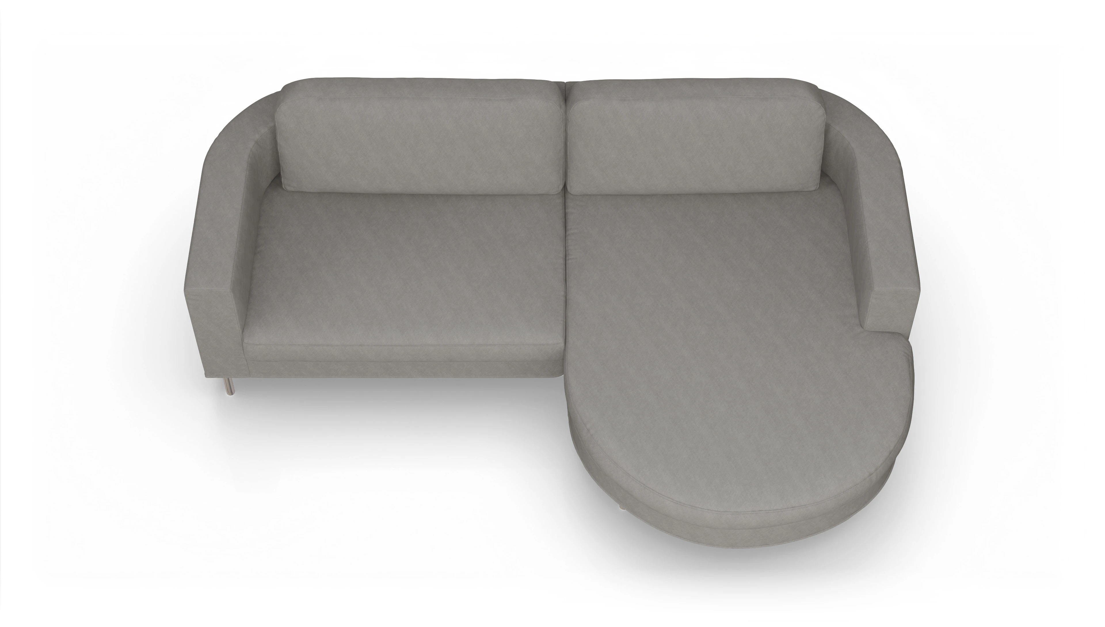 Ansicht des Produktes Girando Sofa mit Rec rechts in Stoff grau