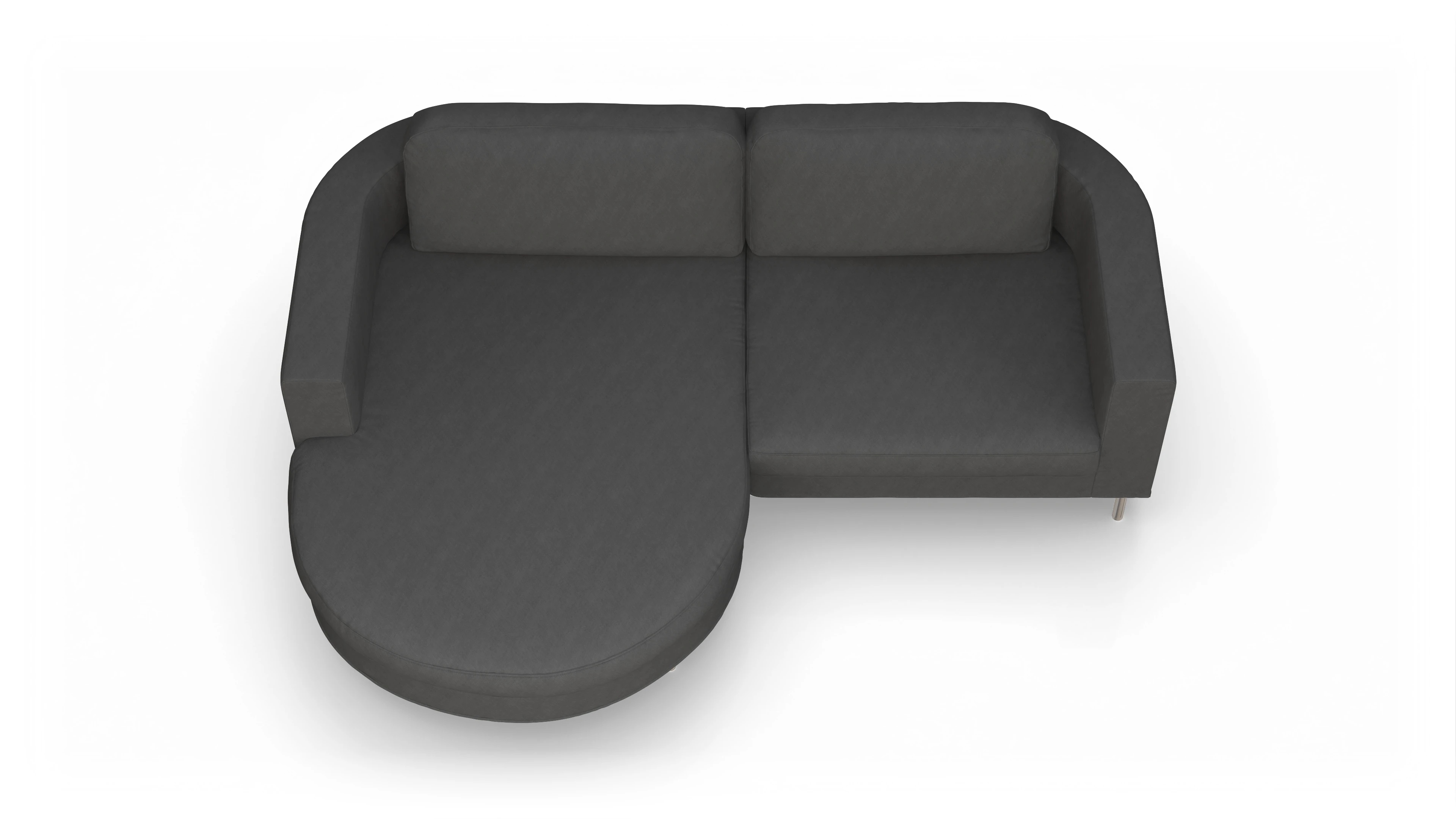 Ansicht des Produktes Girando Sofa mit Rec links in Stoff grau