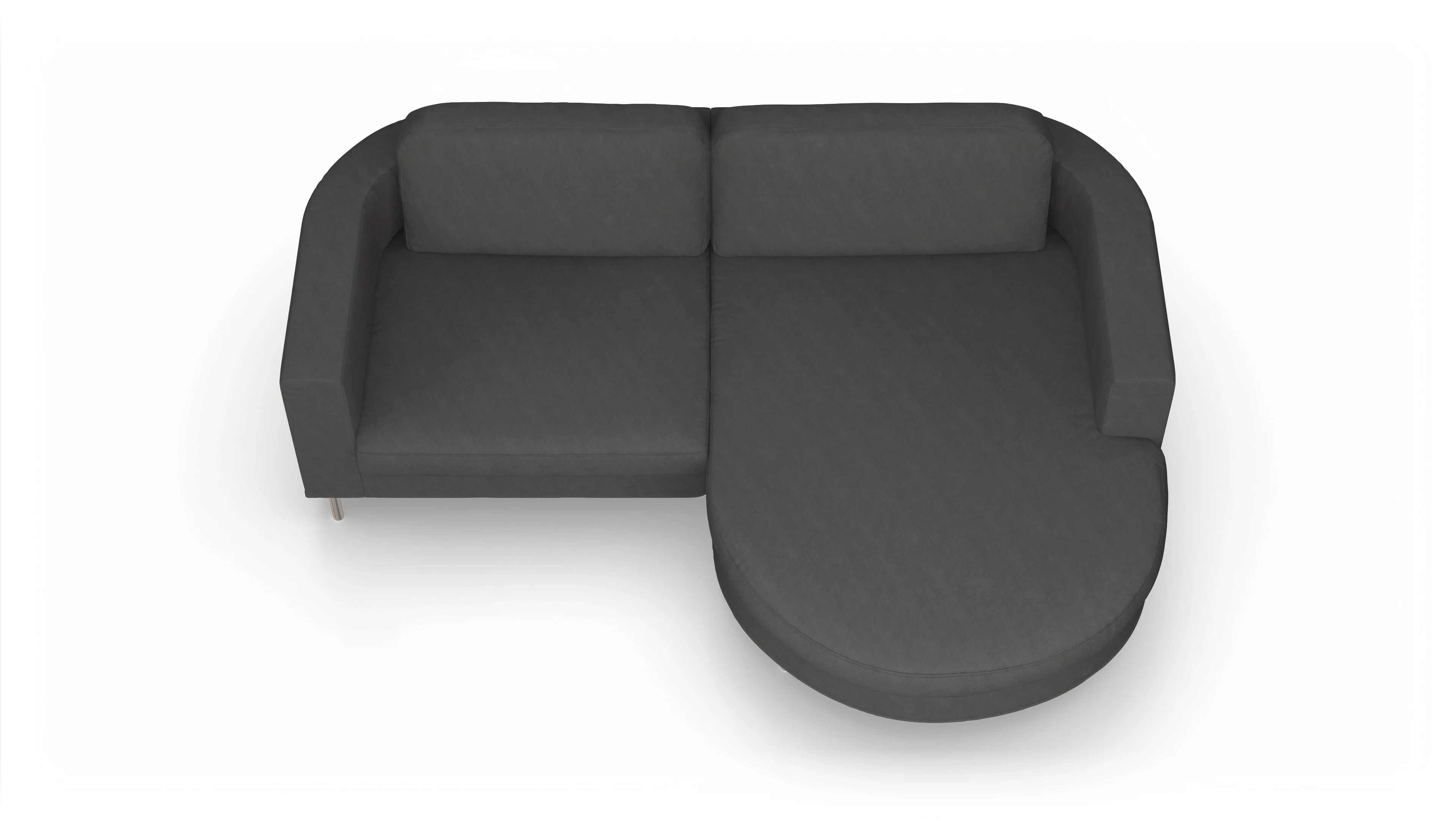 Ansicht des Produktes Girando Sofa mit Rec rechts in Stoff grau
