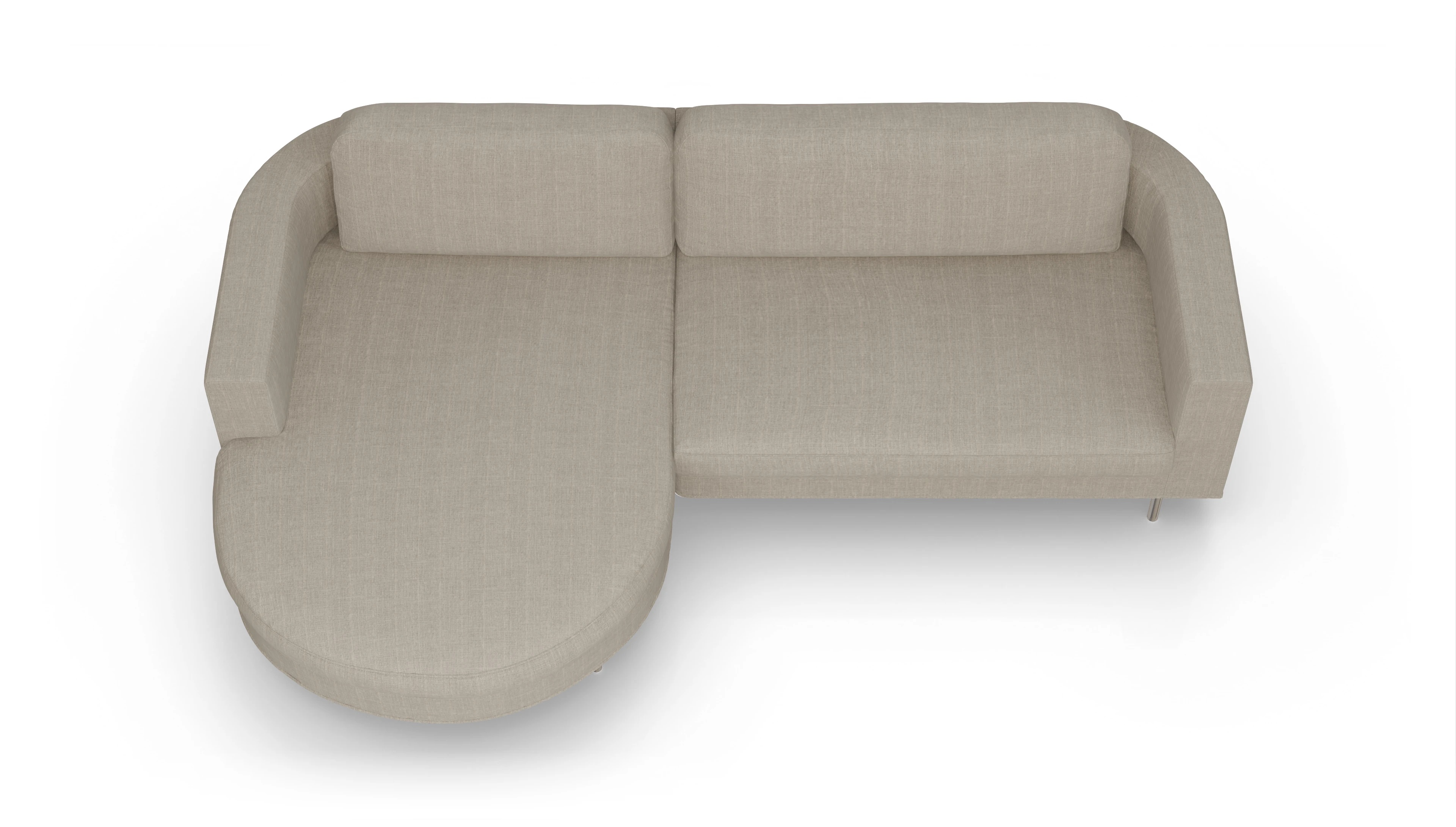 Ansicht des Produktes Girando Sofa mit Rec links in Stoff beige