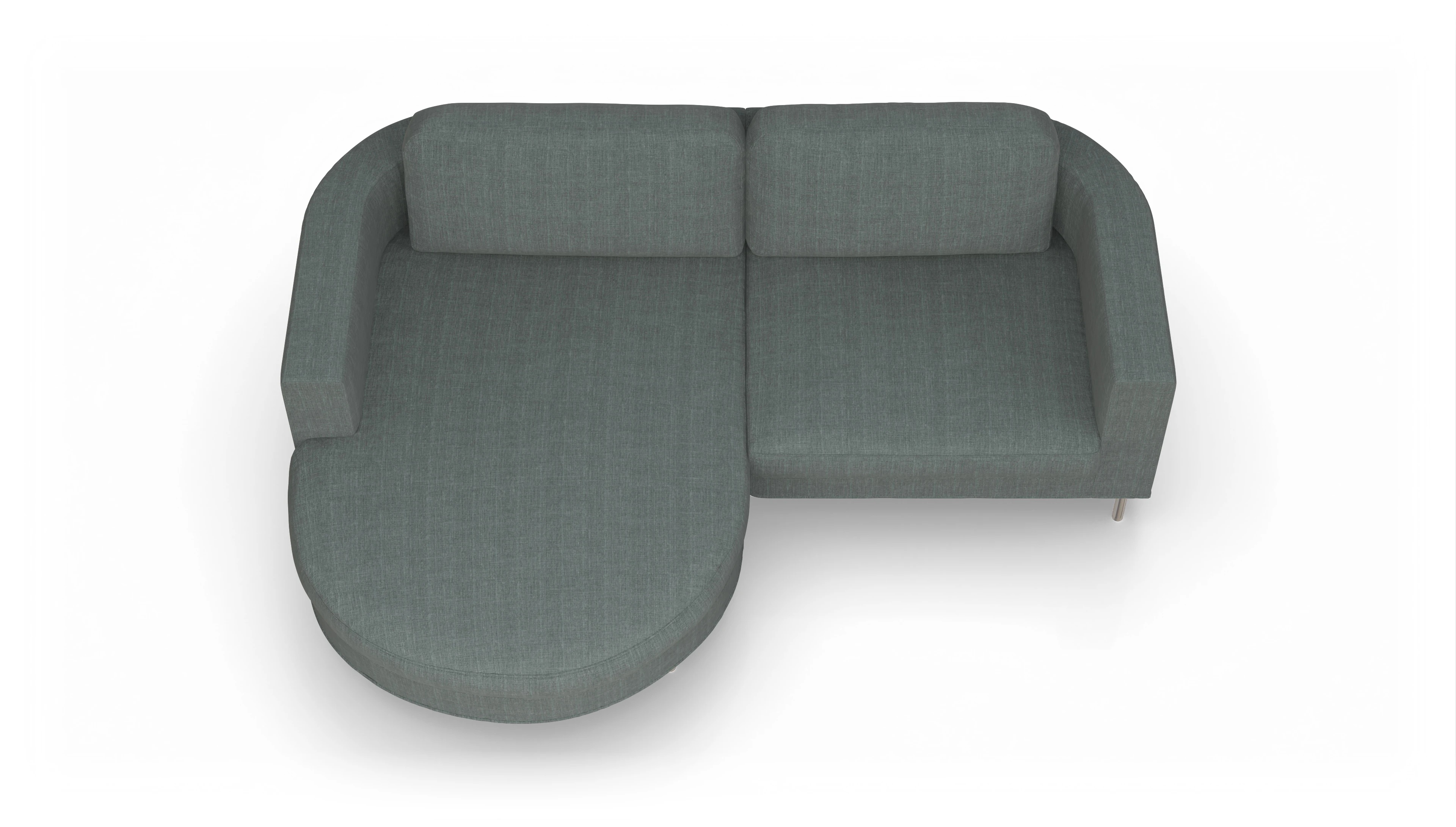 Ansicht des Produktes Girando Sofa mit Rec links in Stoff grau