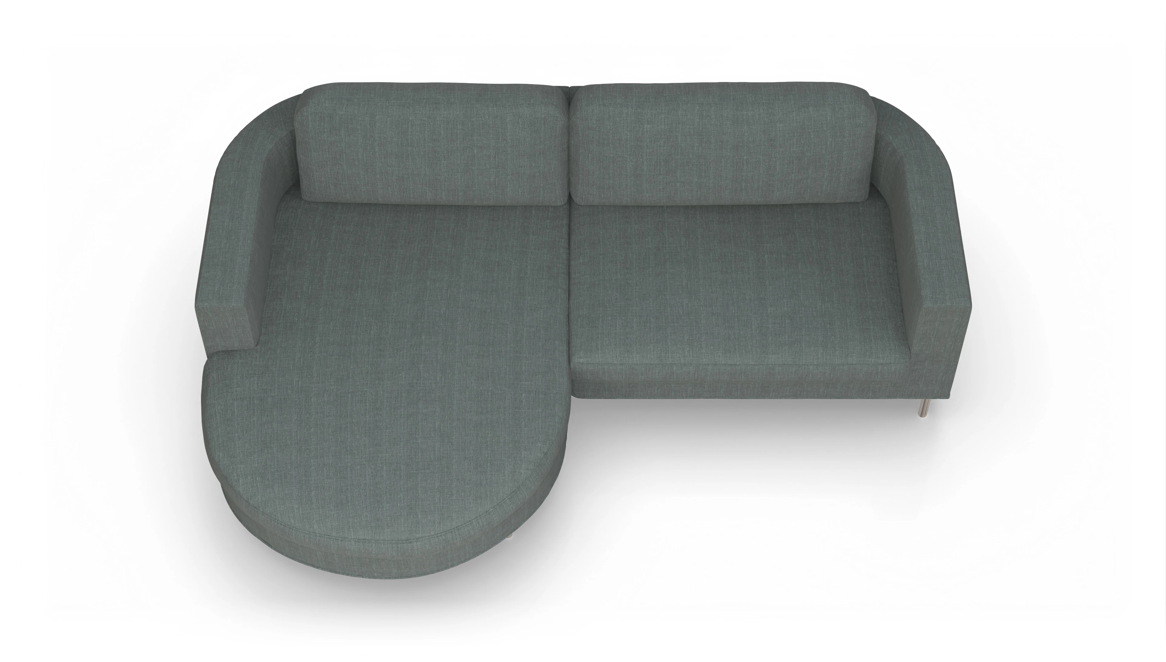 Ansicht des Produktes Girando Sofa mit Rec links in Stoff grau