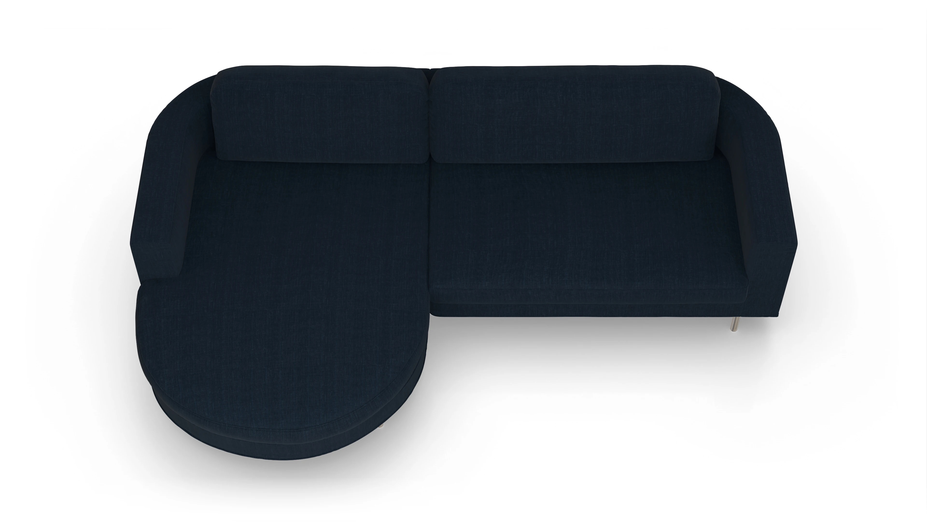 Ansicht des Produktes Girando Sofa mit Rec links in Stoff blau