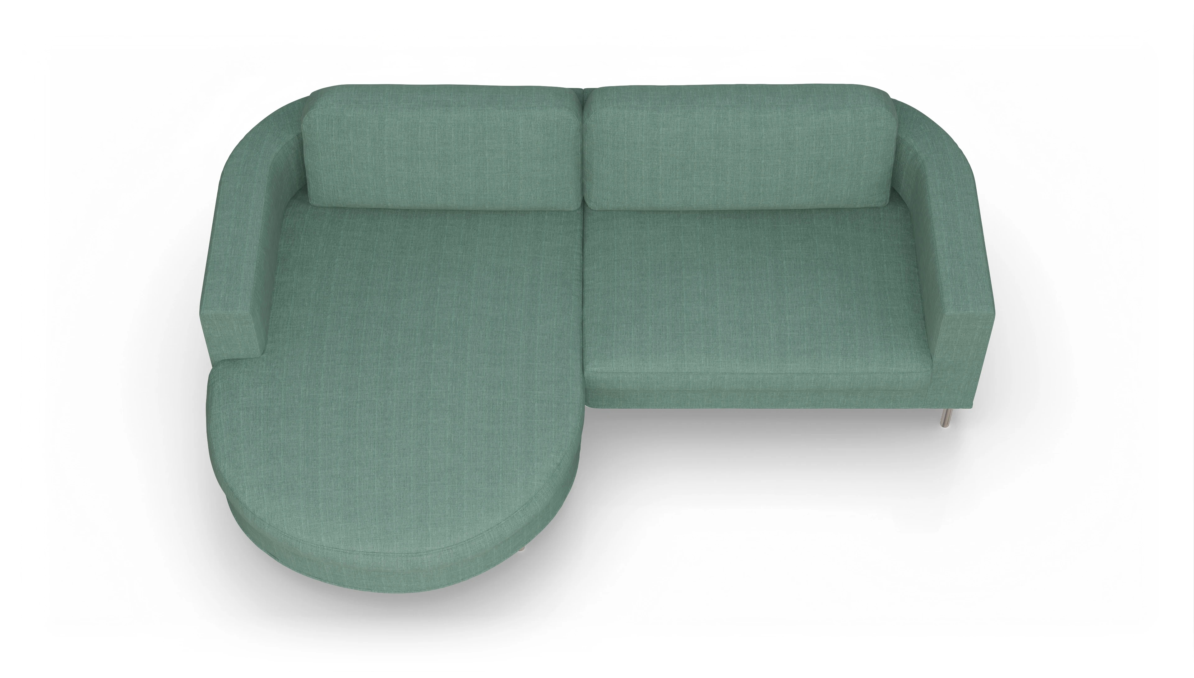 Ansicht des Produktes Girando Sofa mit Rec links in Stoff blau