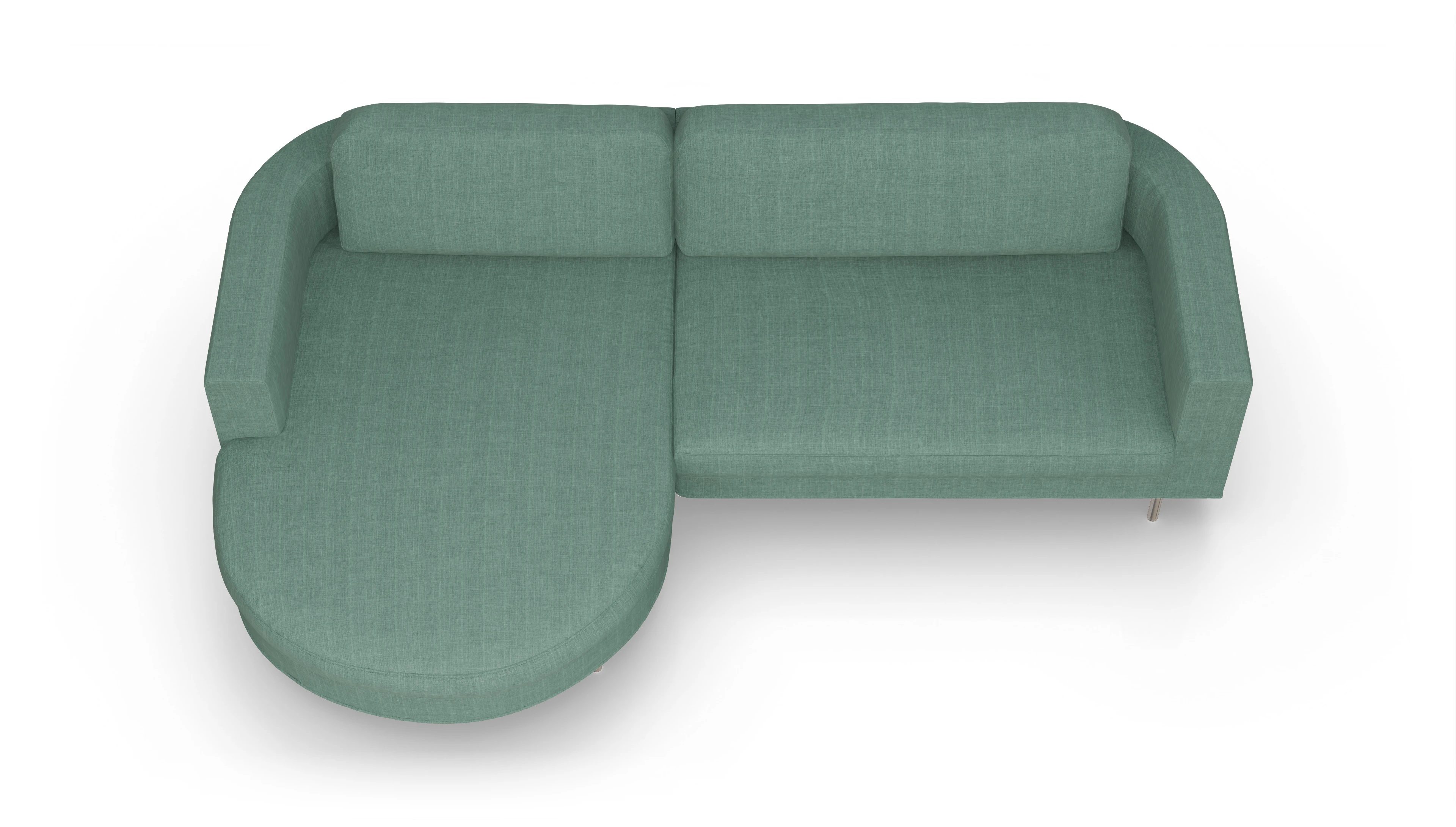 Ansicht des Produktes Girando Sofa mit Rec links in Stoff blau