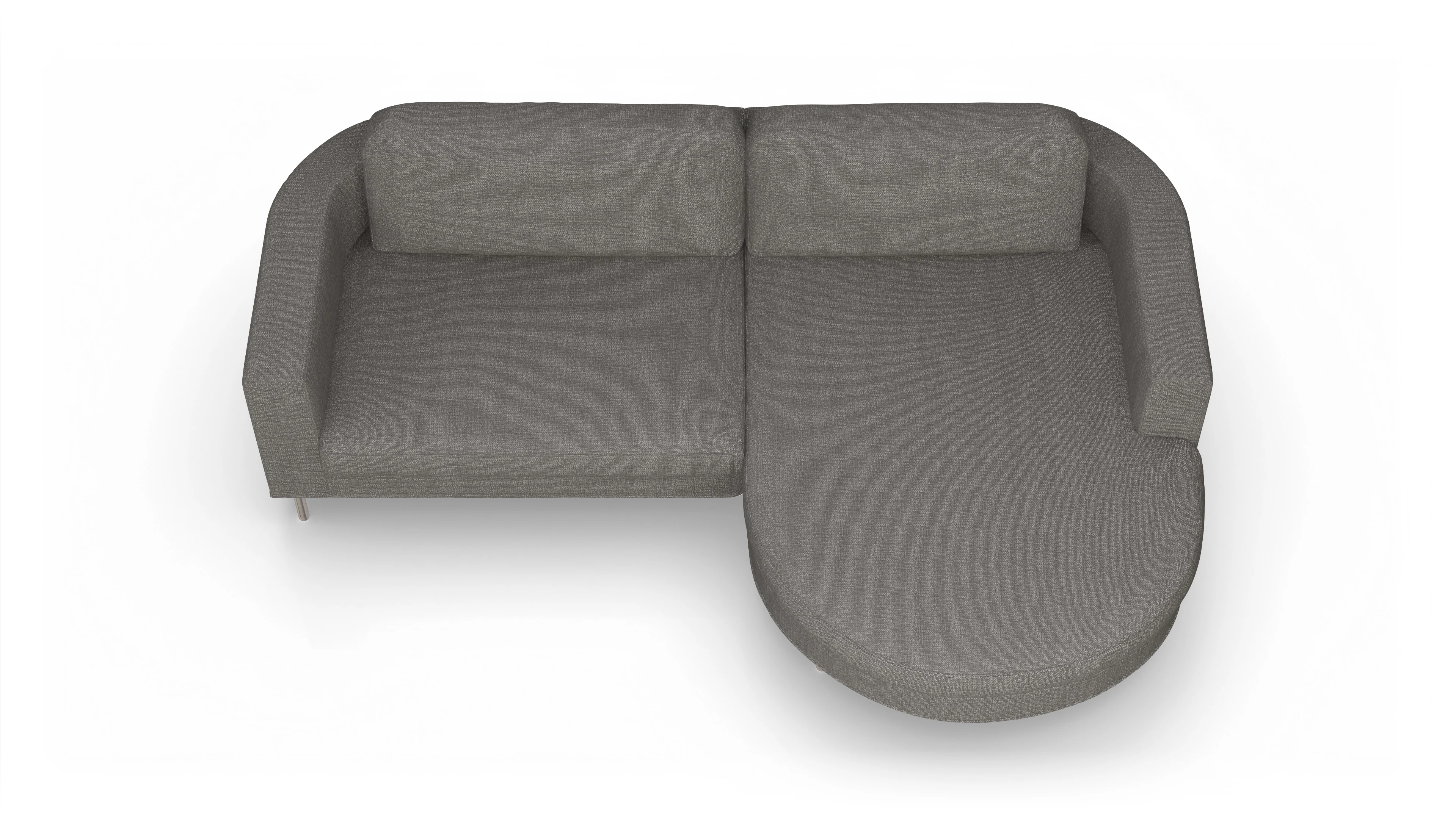 Ansicht des Produktes Girando Sofa mit Rec rechts in Stoff grau