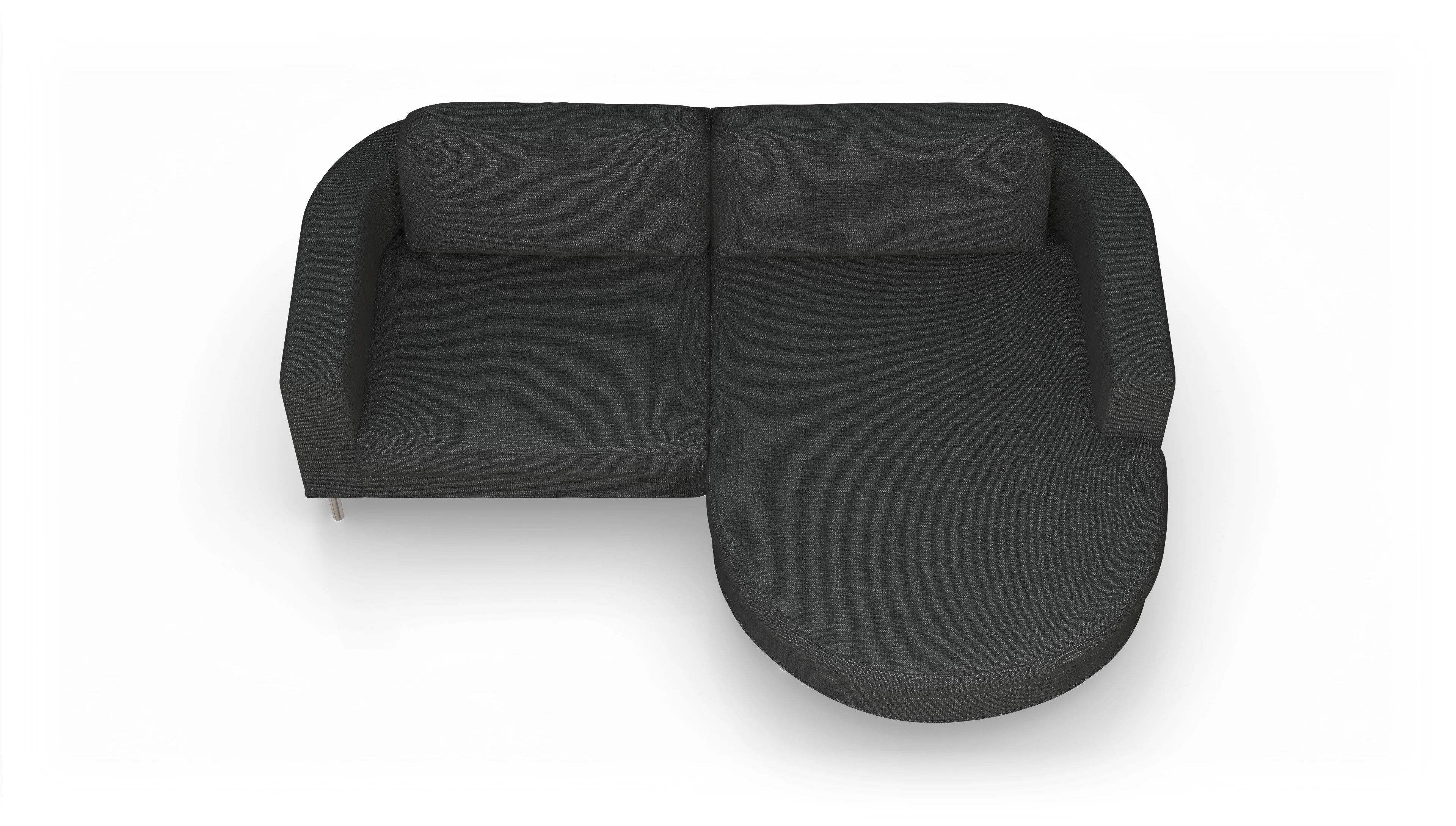 Ansicht des Produktes Girando Sofa mit Rec rechts in Stoff grau