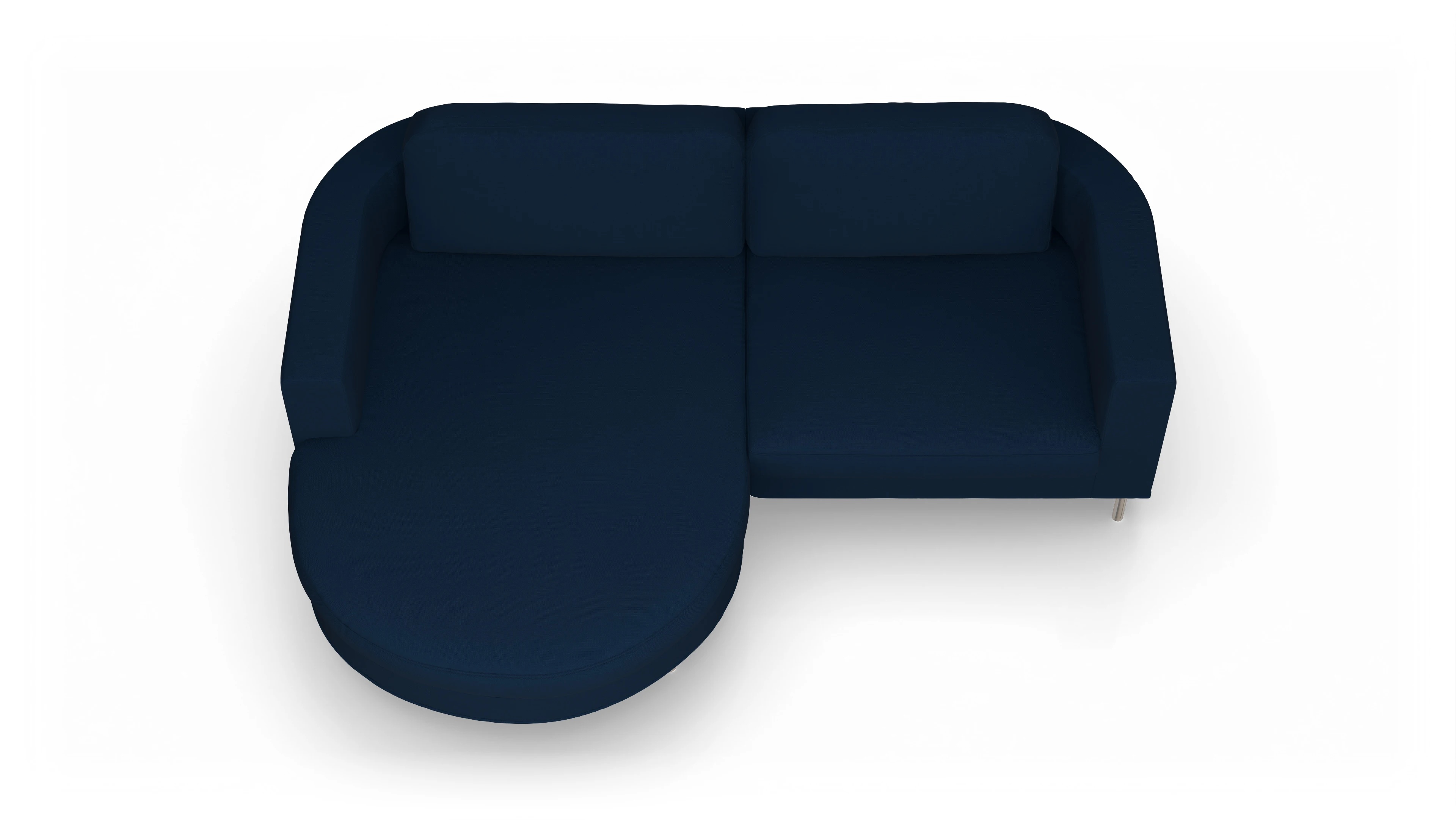 Ansicht des Produktes Girando Sofa mit Rec links in Stoff blau