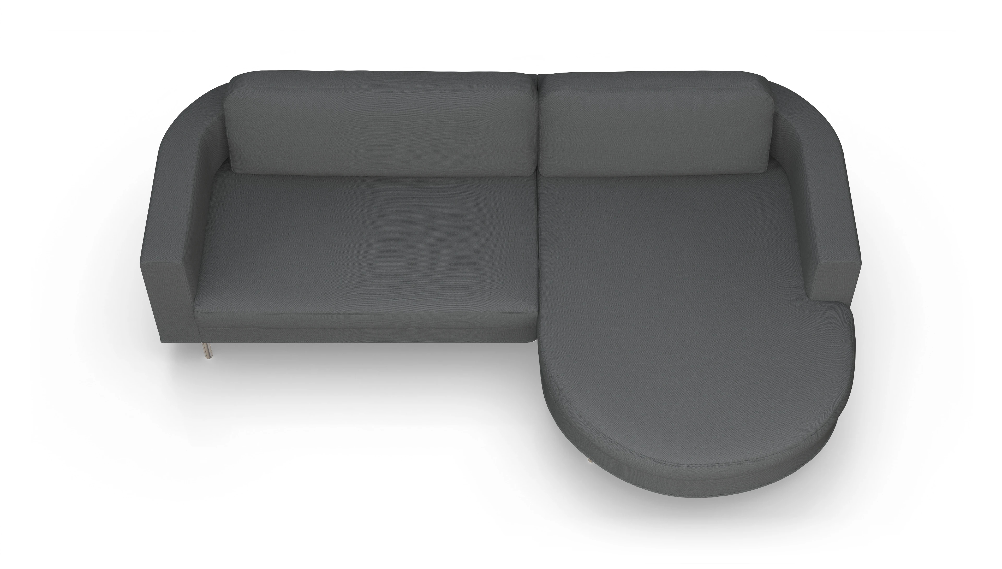 Ansicht des Produktes Girando Sofa mit Rec rechts in Stoff grau