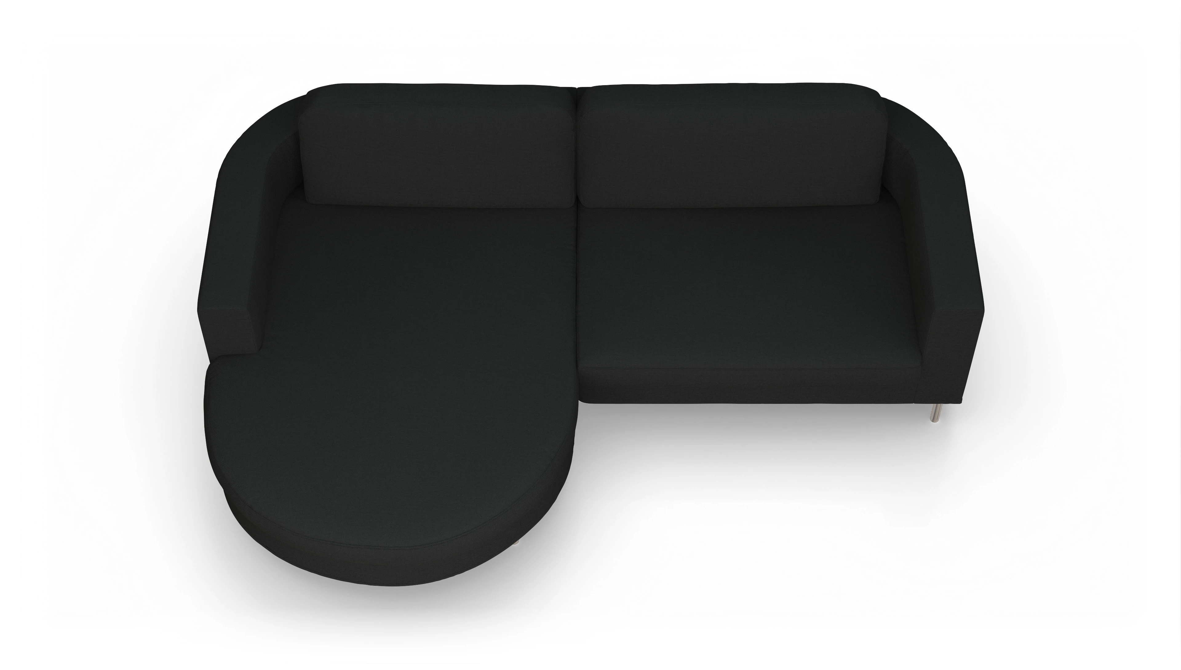 Designer-Stoffsofa Girando Ansicht des Produktes Girando Sofa mit Rec links in Stoff schwarz