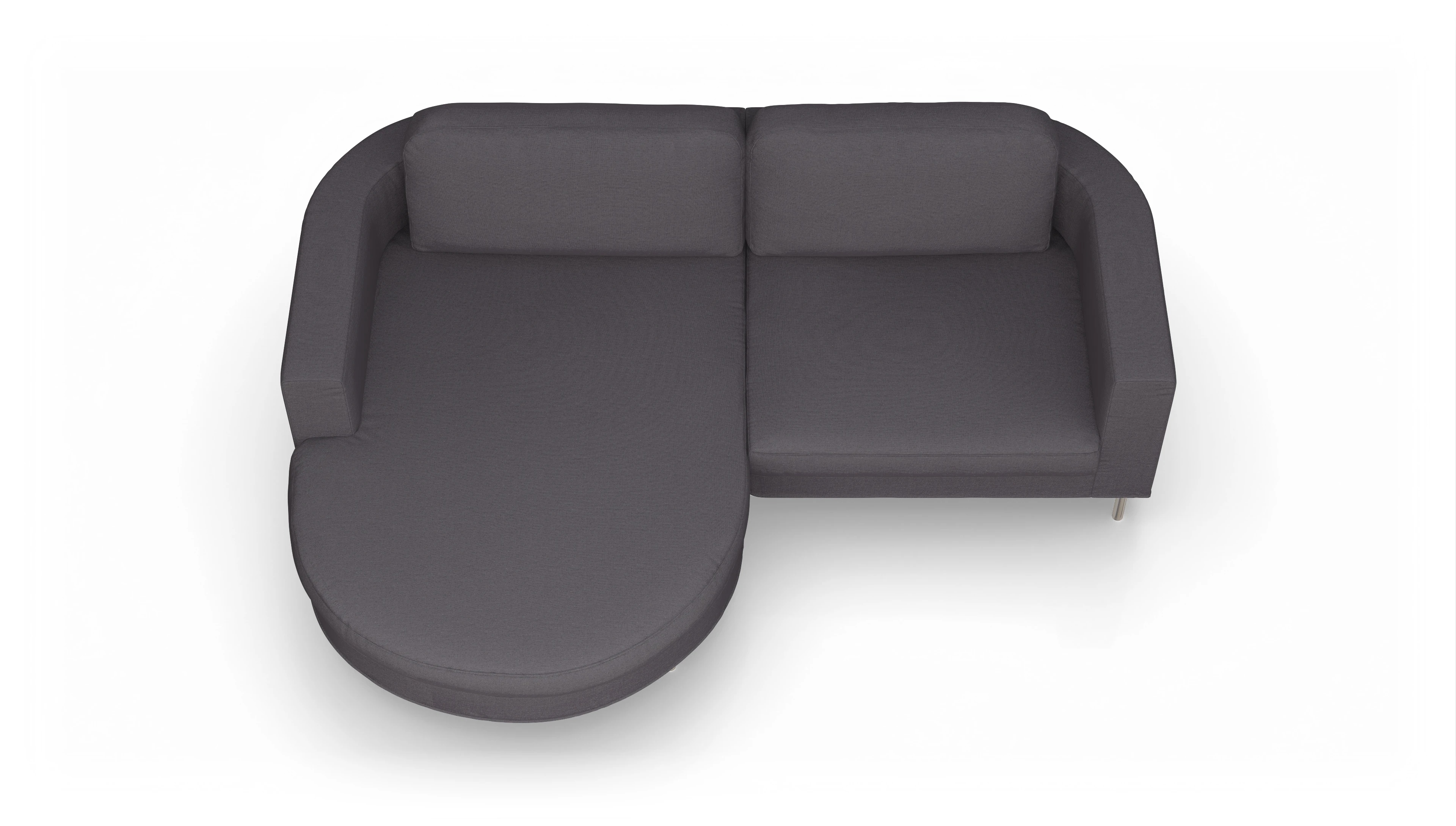 Ansicht des Produktes Girando Sofa mit Rec links in Stoff rot