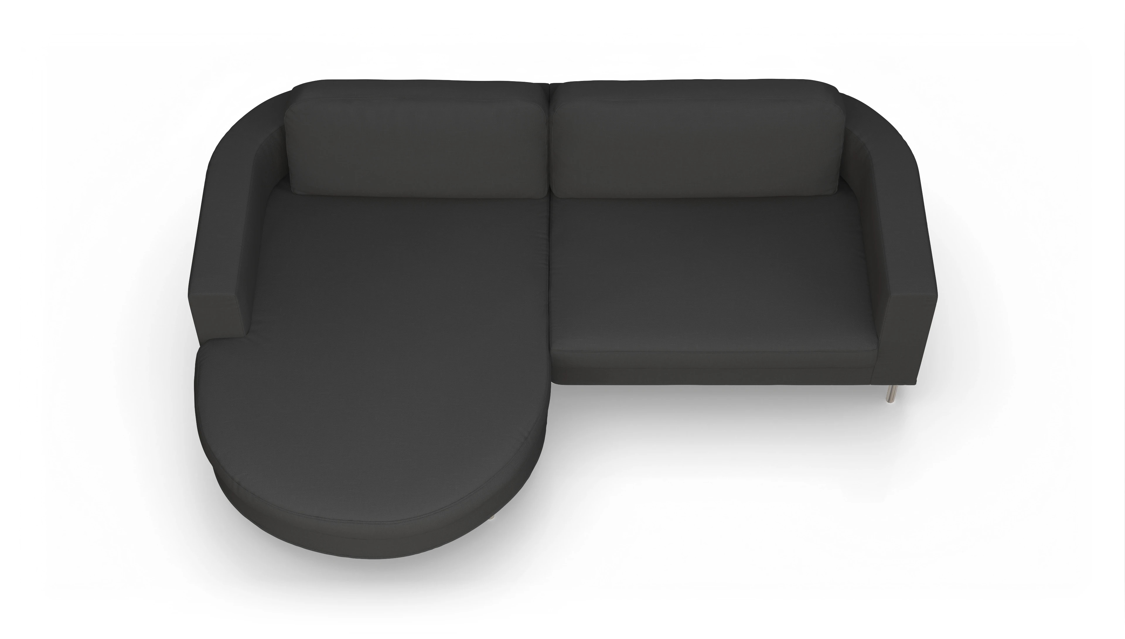Ansicht des Produktes Girando Sofa mit Rec links in Stoff schwarz