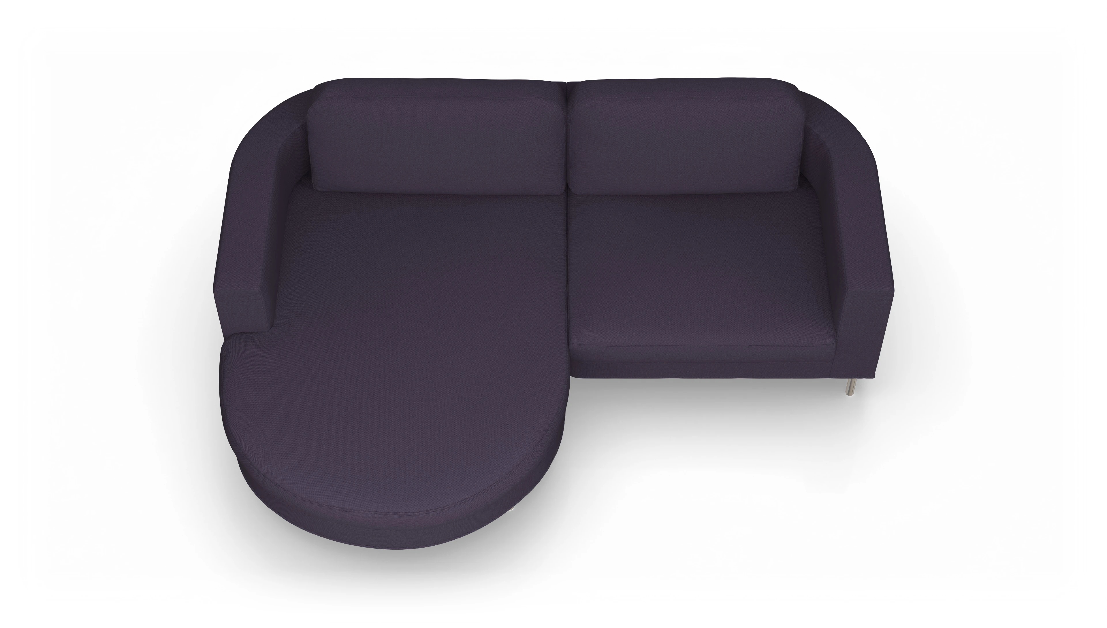 Ansicht des Produktes Girando Sofa mit Rec links in Stoff blau