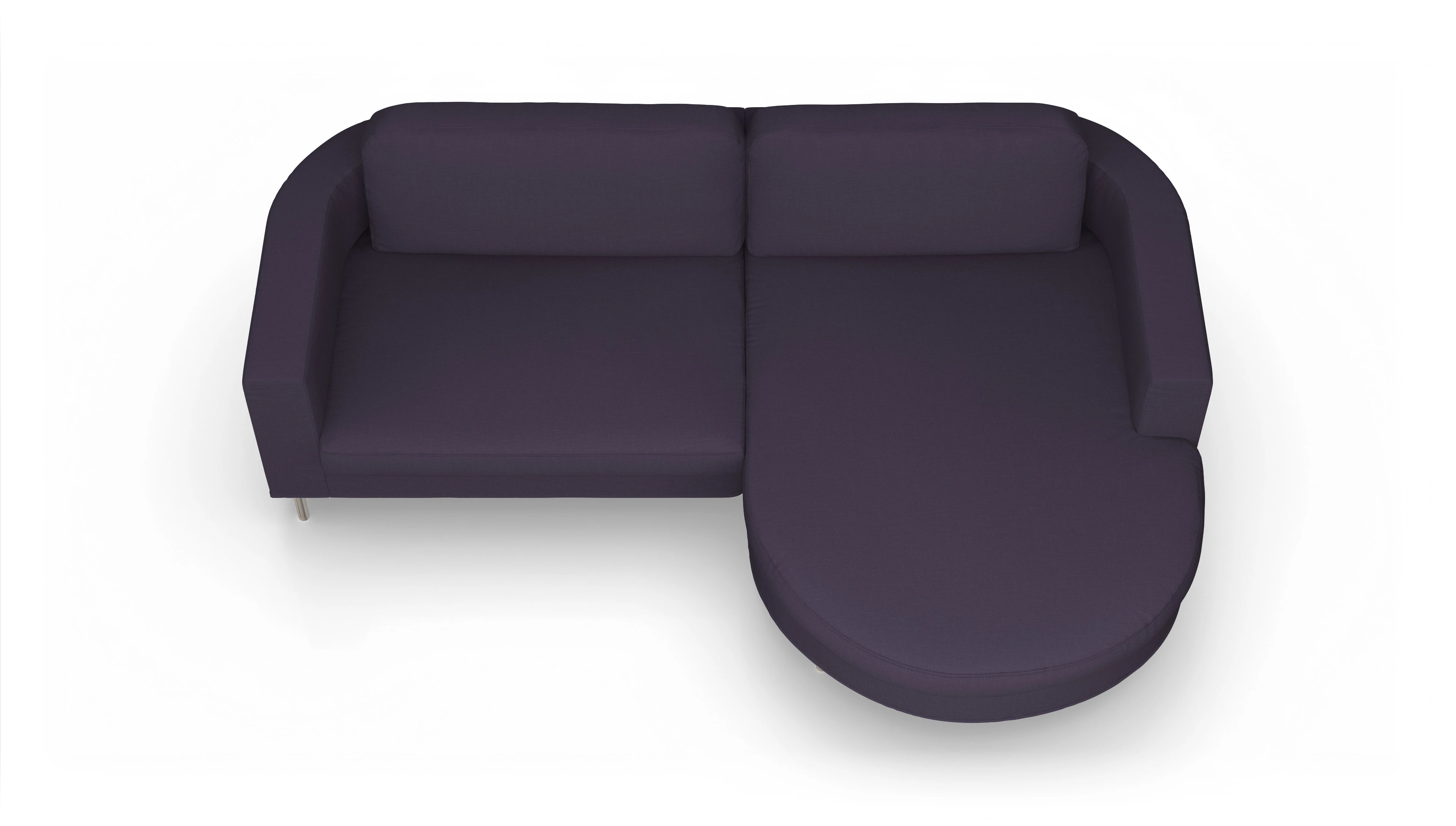 Ansicht des Produktes Girando Sofa mit Rec rechts in Stoff blau
