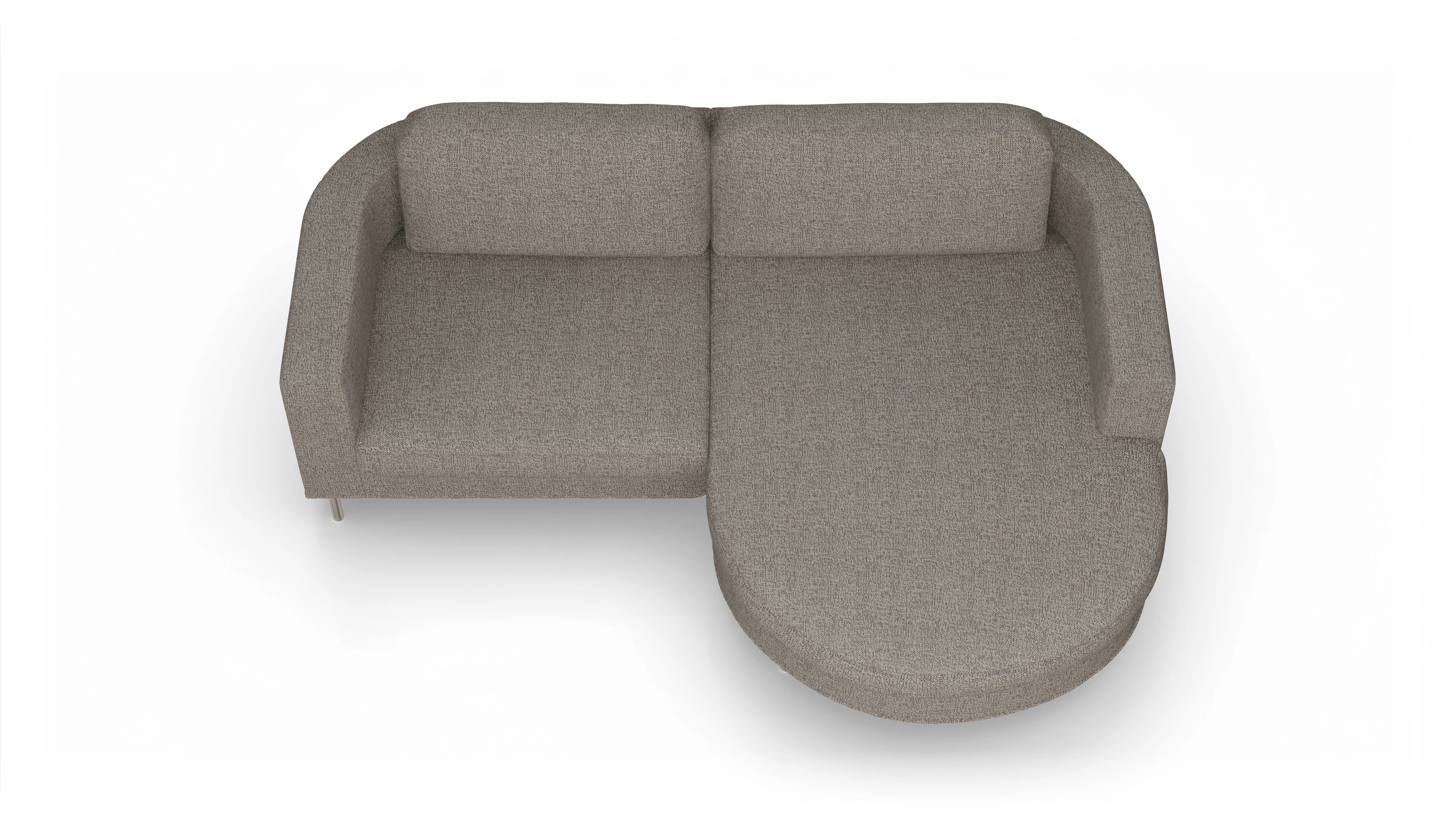 Designer-Stoffsofa Girando Ansicht des Produktes Girando Sofa mit Rec rechts in Stoff beige