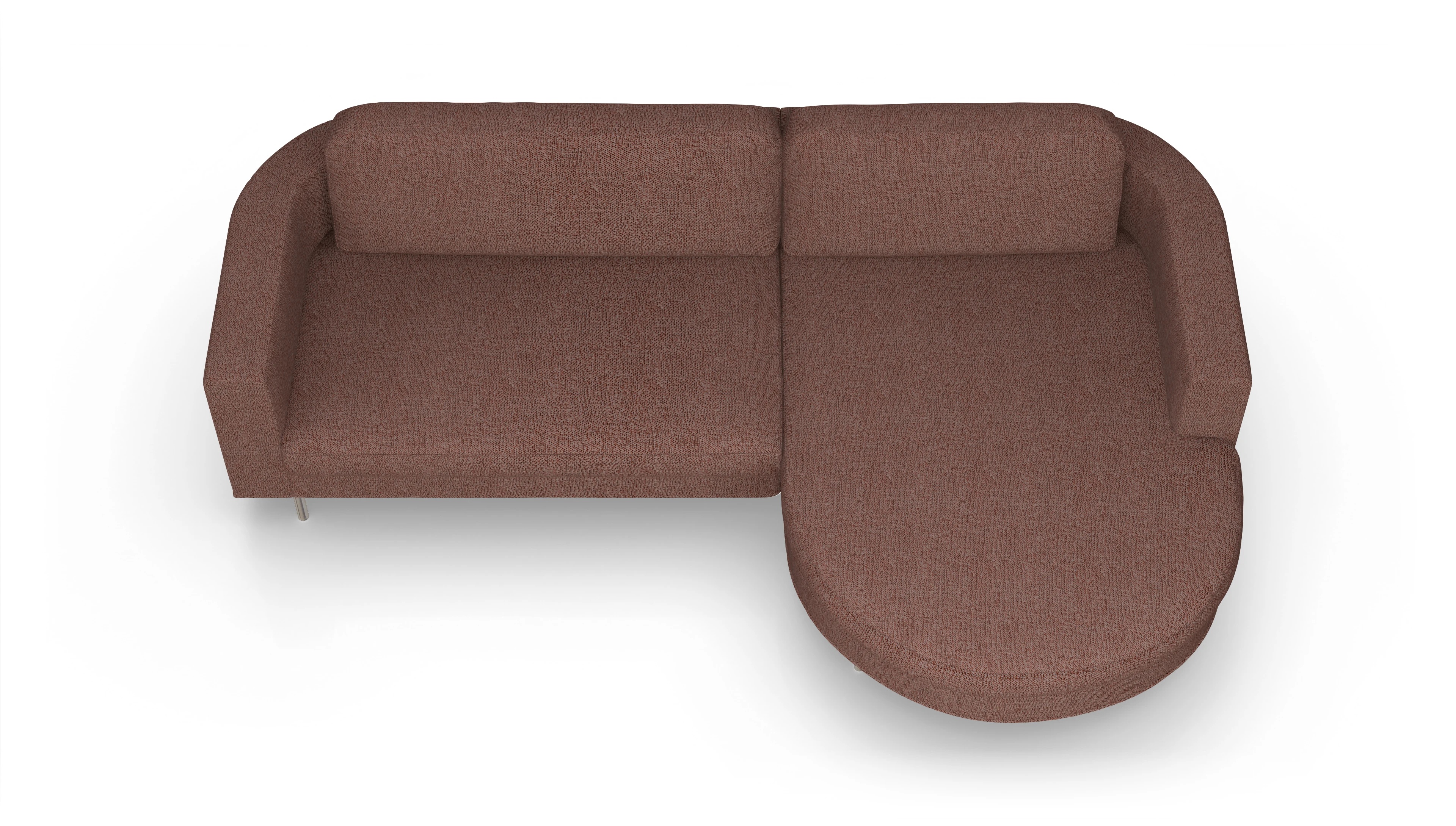 Designer-Stoffsofa Girando Ansicht des Produktes Girando Sofa mit Rec rechts in Stoff rot