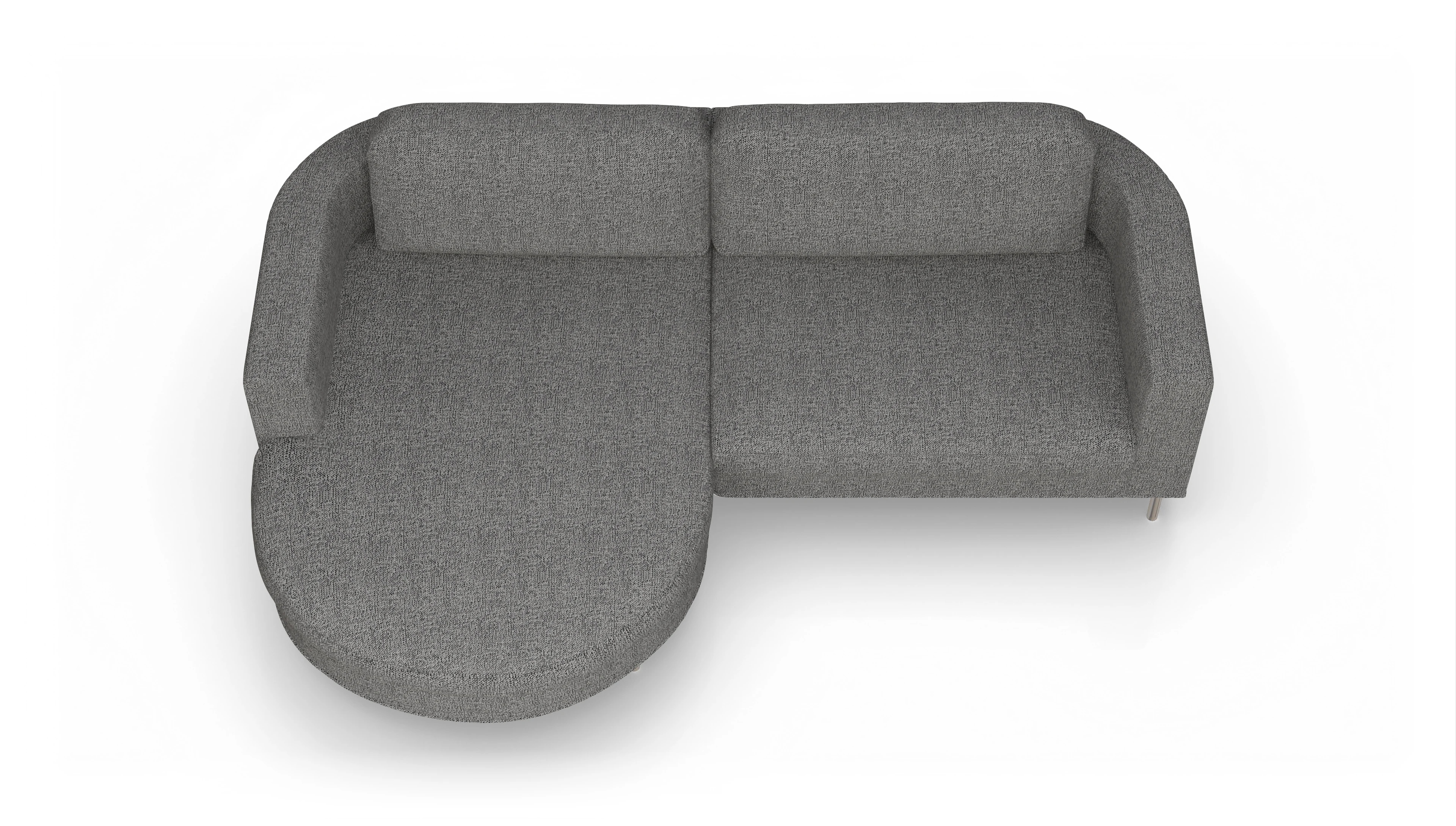 Ansicht des Produktes Girando Sofa mit Rec links in Stoff grau