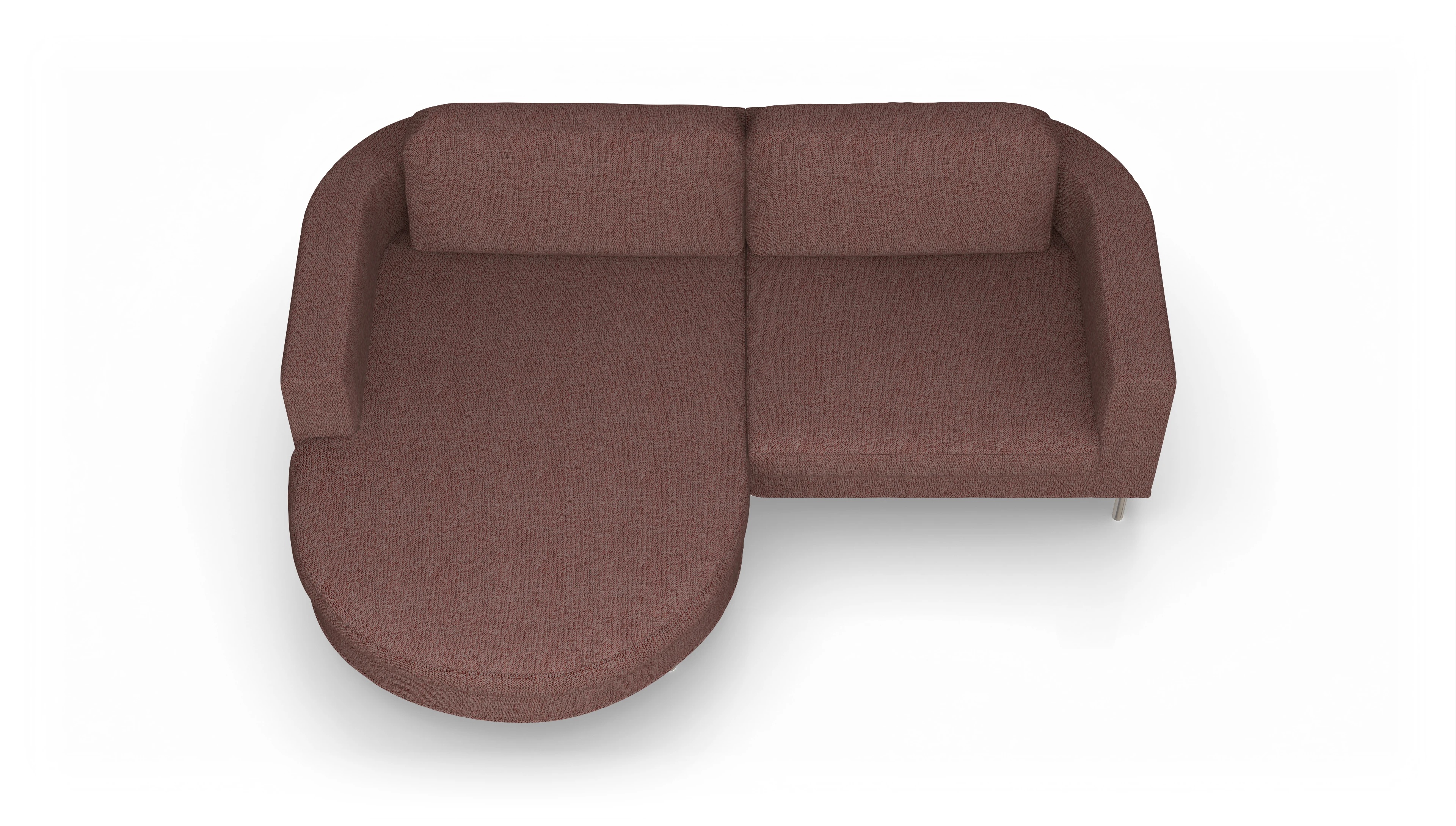 Ansicht des Produktes Girando Sofa mit Rec links in Stoff rot