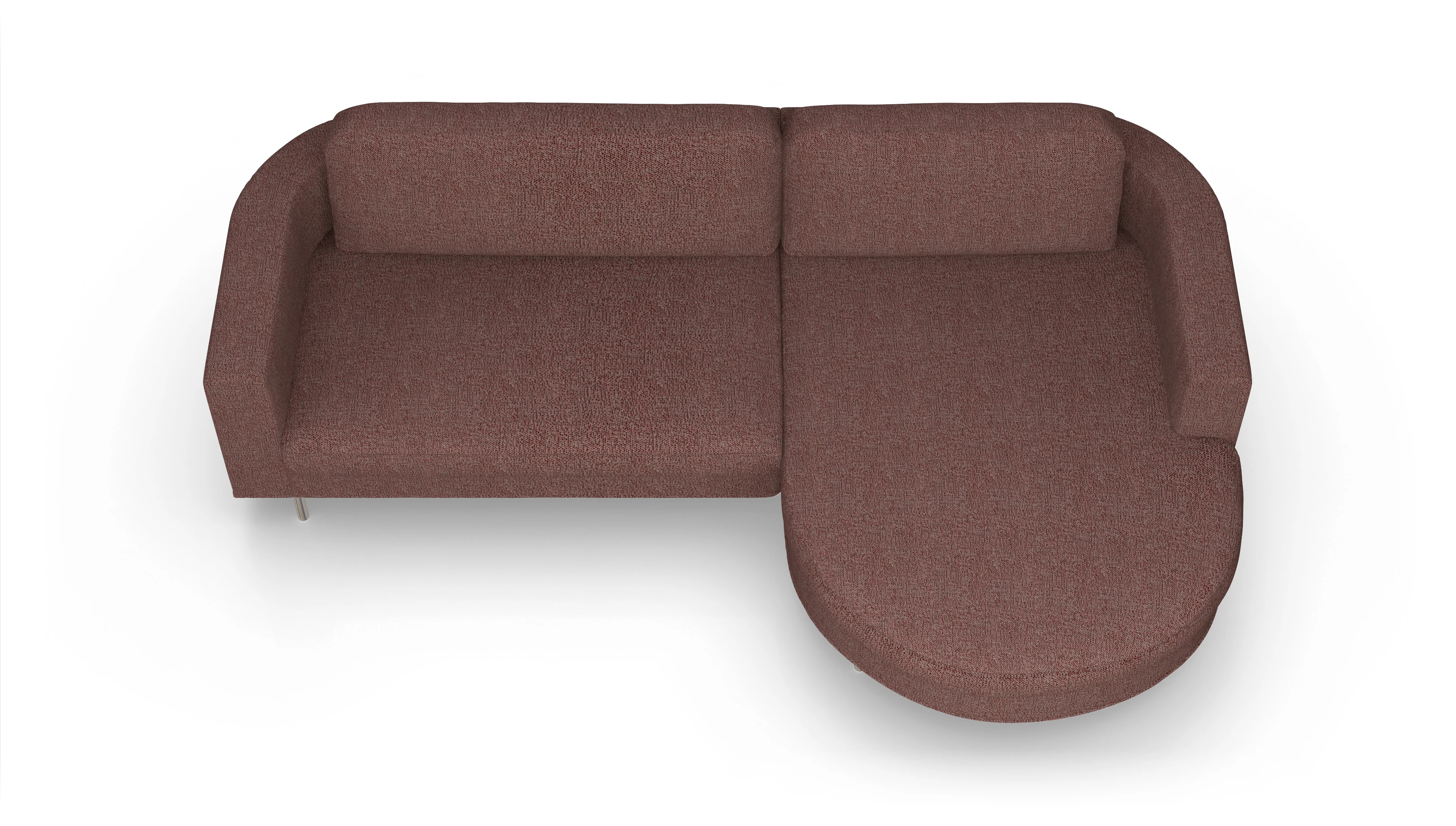 Ansicht des Produktes Girando Sofa mit Rec rechts in Stoff rot