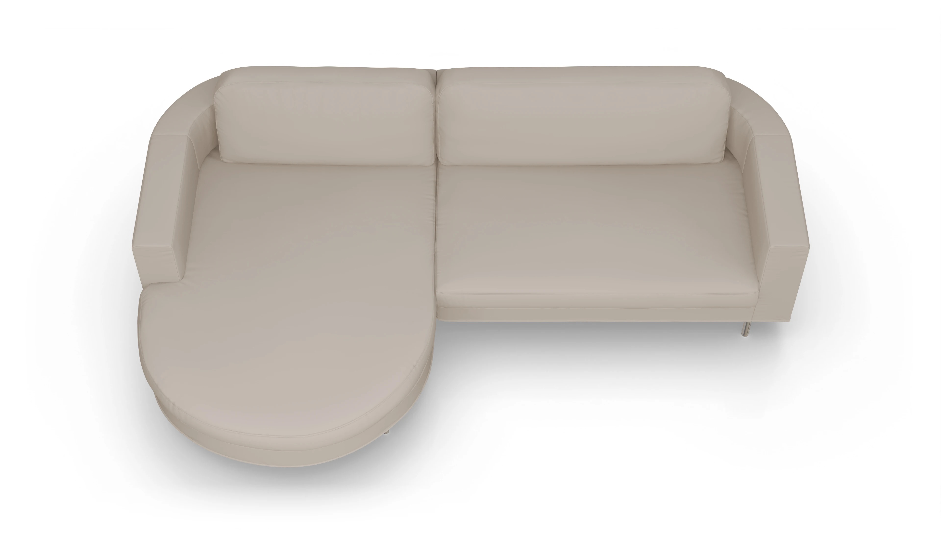 Ansicht des Produktes Girando Sofa mit Rec links in Leder weiß
