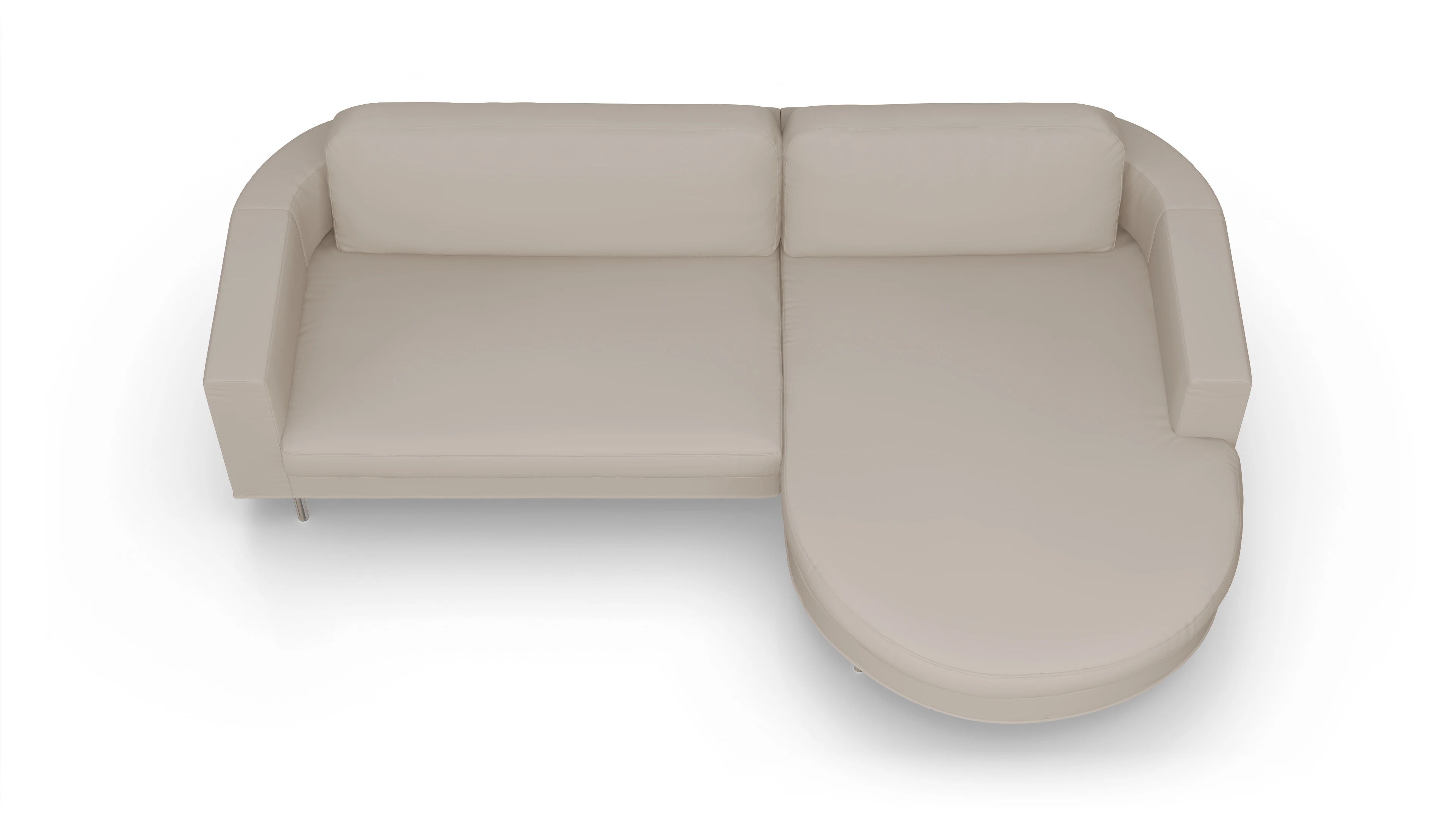 Ansicht des Produktes Girando Sofa mit Rec rechts in Leder weiß