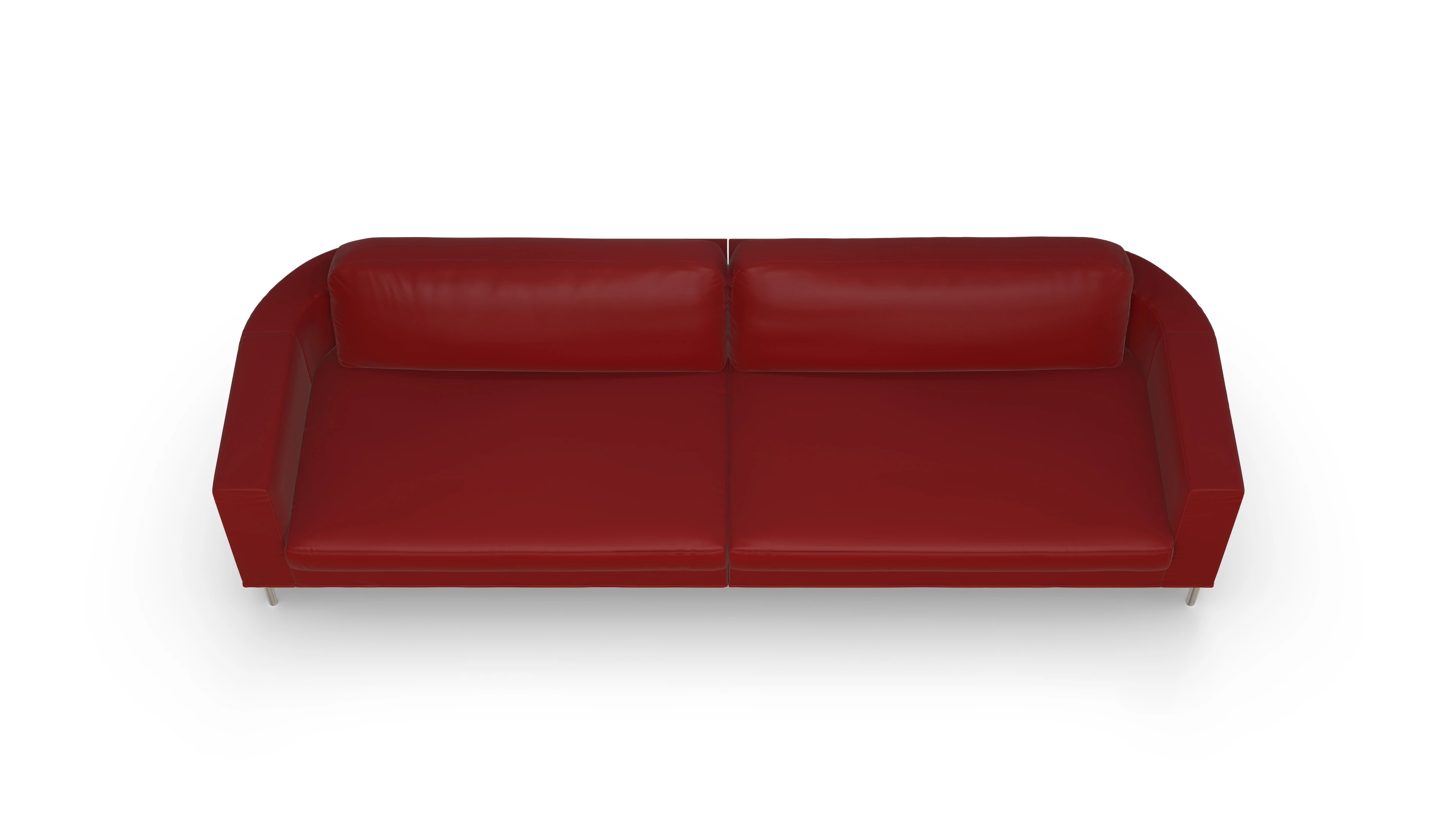Designer-Ledersofa Girando Ansicht des Produktes Girando 4-Sitzer in Leder rot