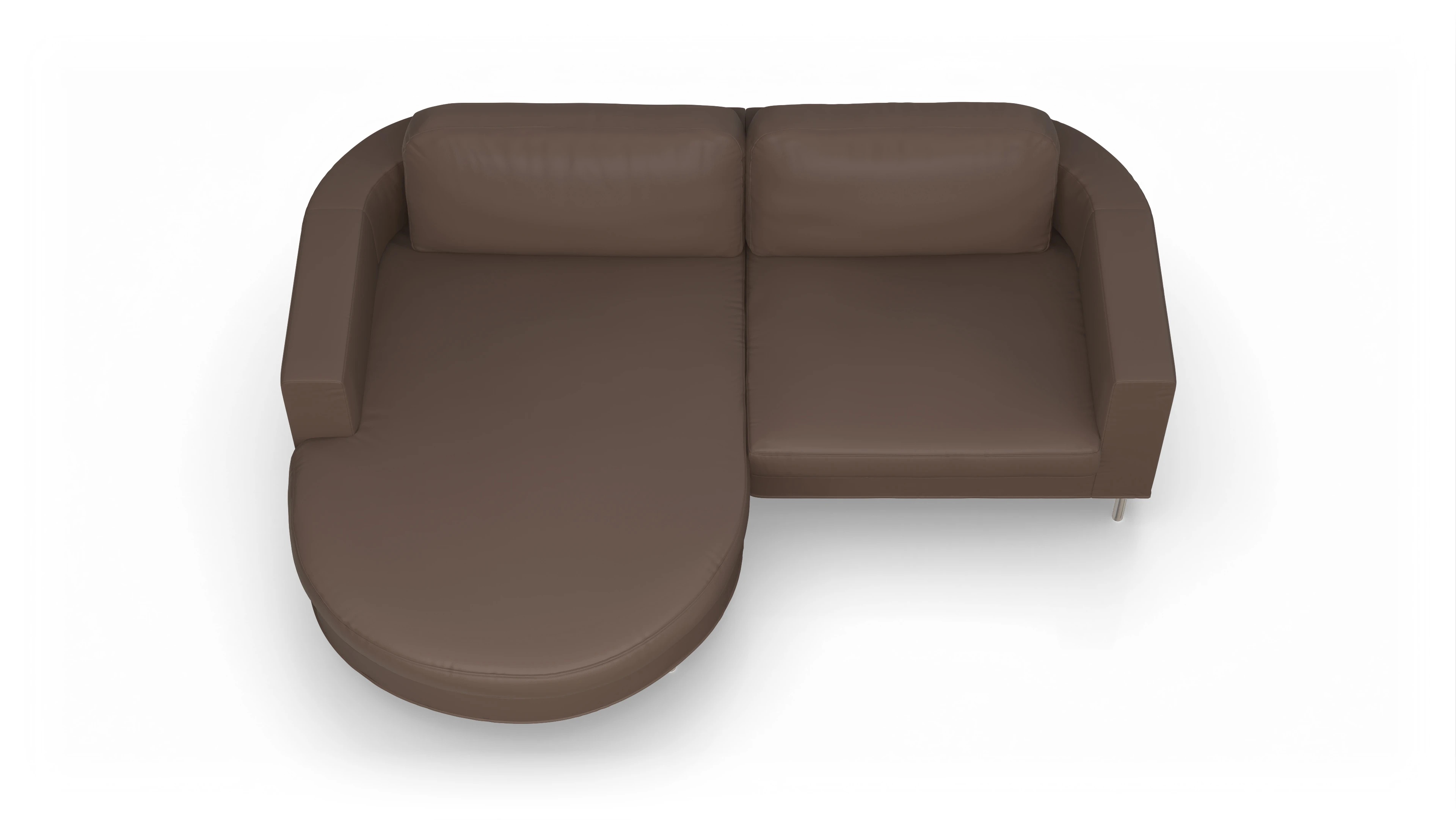 Ansicht des Produktes Girando Sofa mit Rec links in Leder braun
