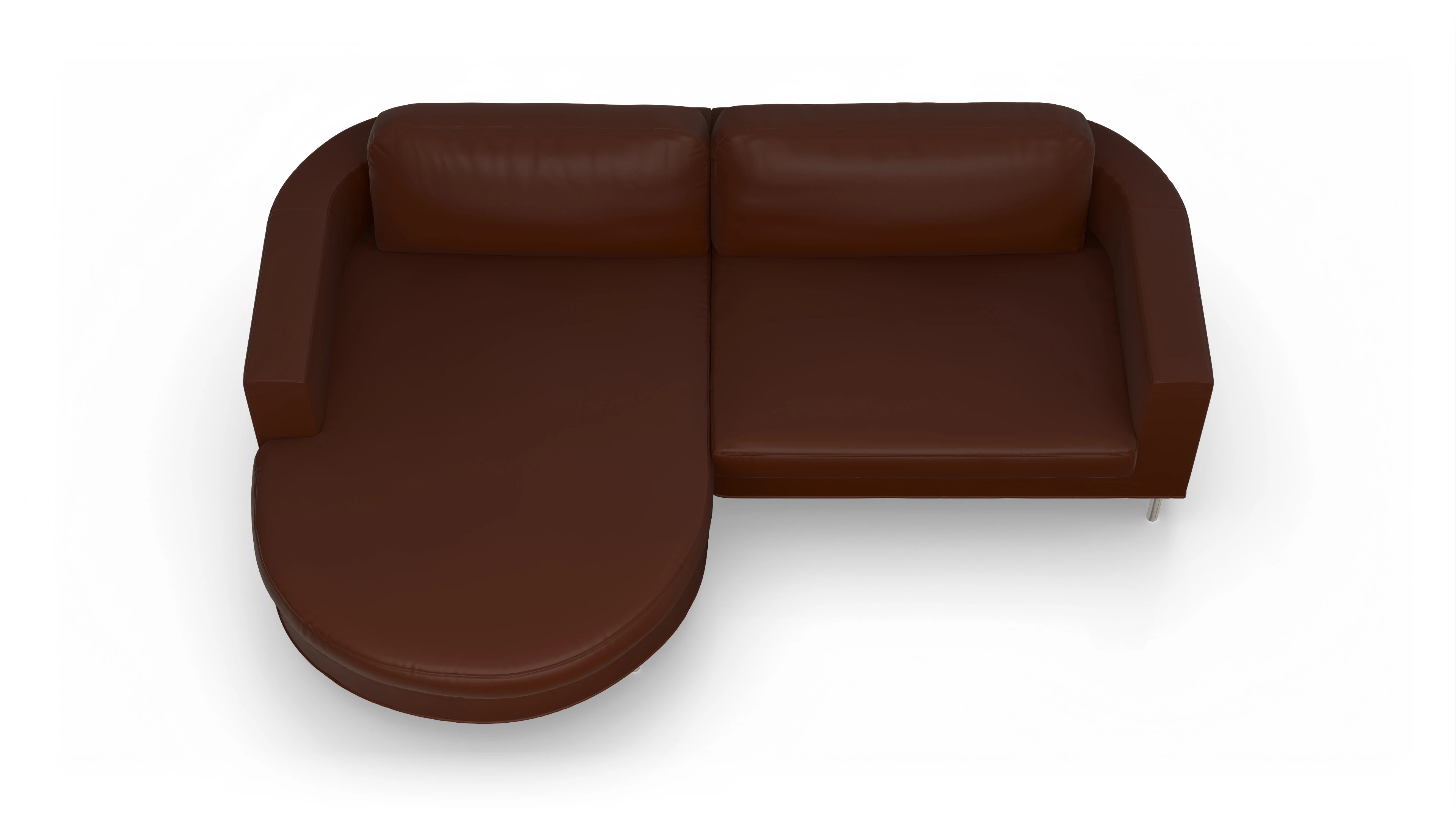 Ansicht des Produktes Girando Sofa mit Rec links in Leder braun
