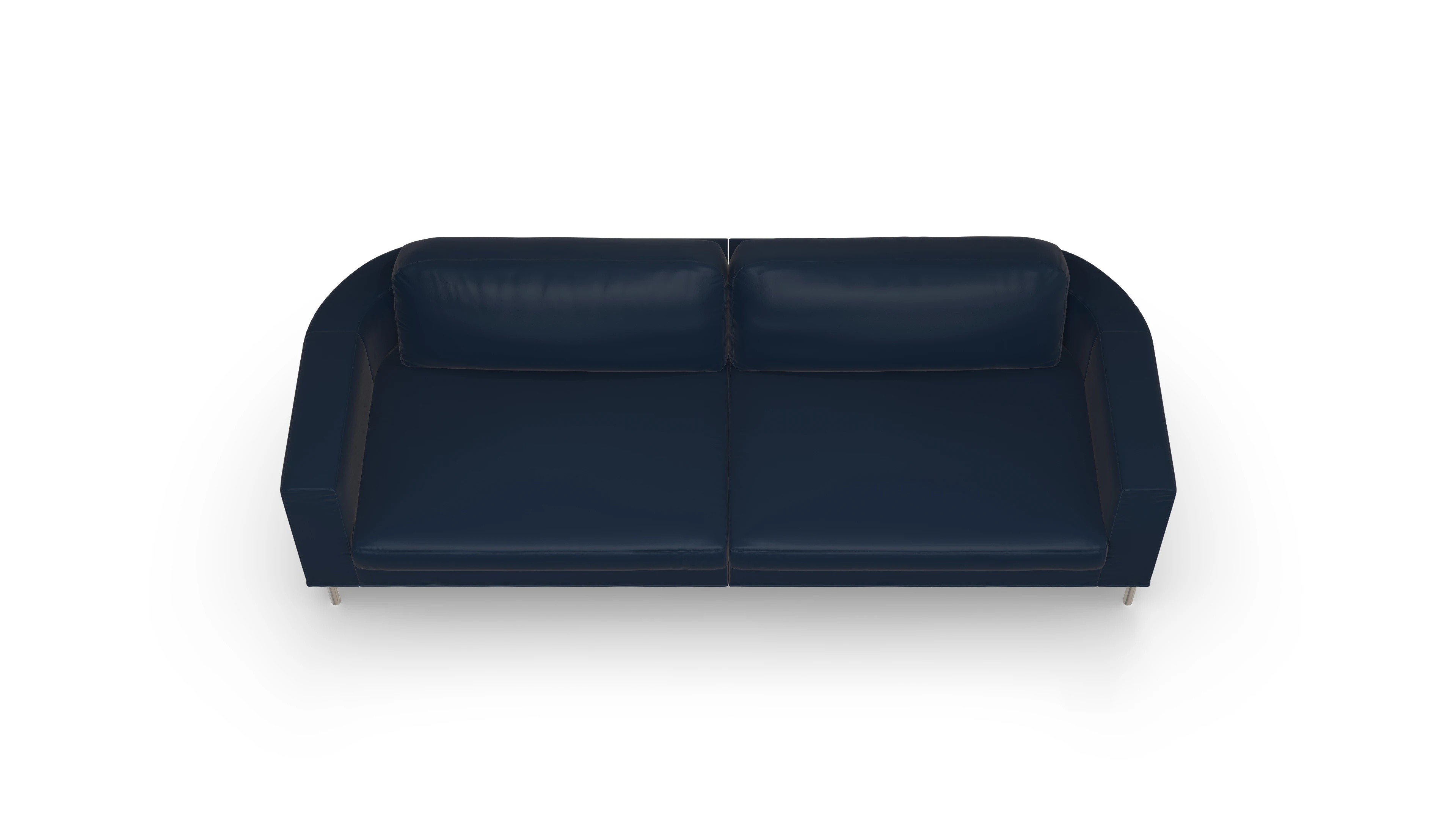 Designer-Ledersofa Girando Ansicht des Produktes Girando 3,5-Sitzer in Leder blau
