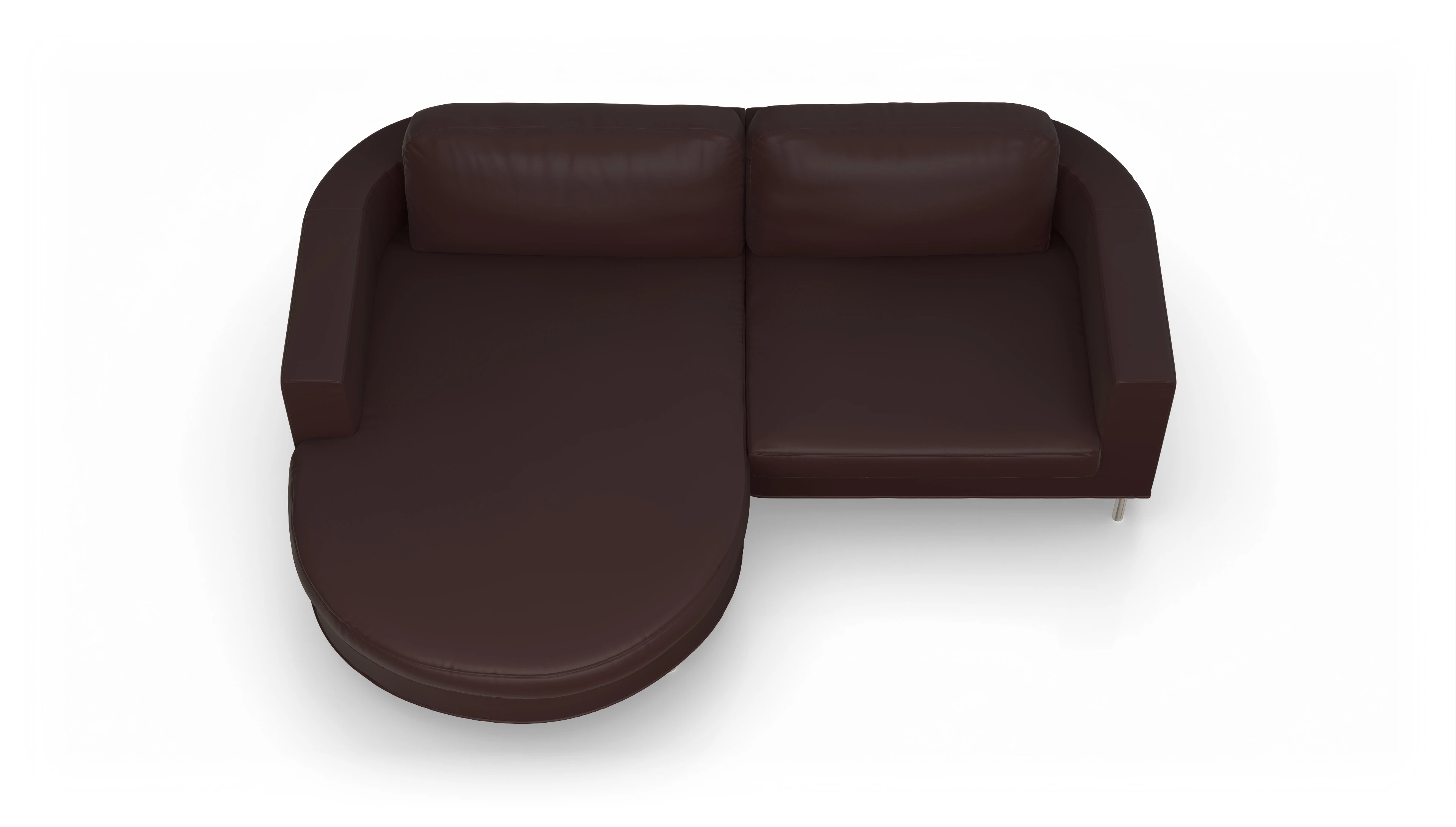 Designer-Ledersofa Girando Ansicht des Produktes Girando Sofa mit Rec links in Leder rot