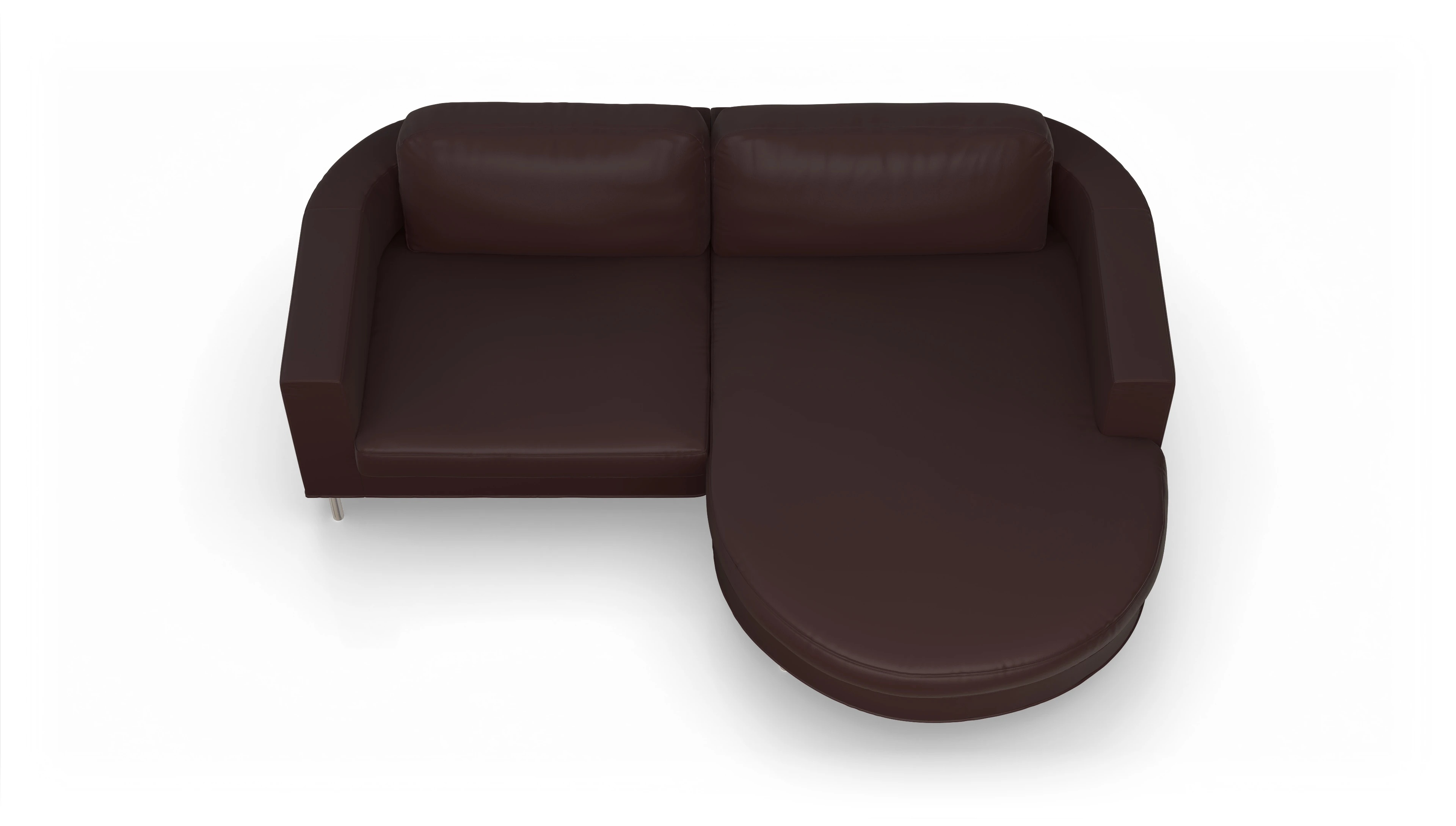 Ansicht des Produktes Girando Sofa mit Rec rechts in Leder rot
