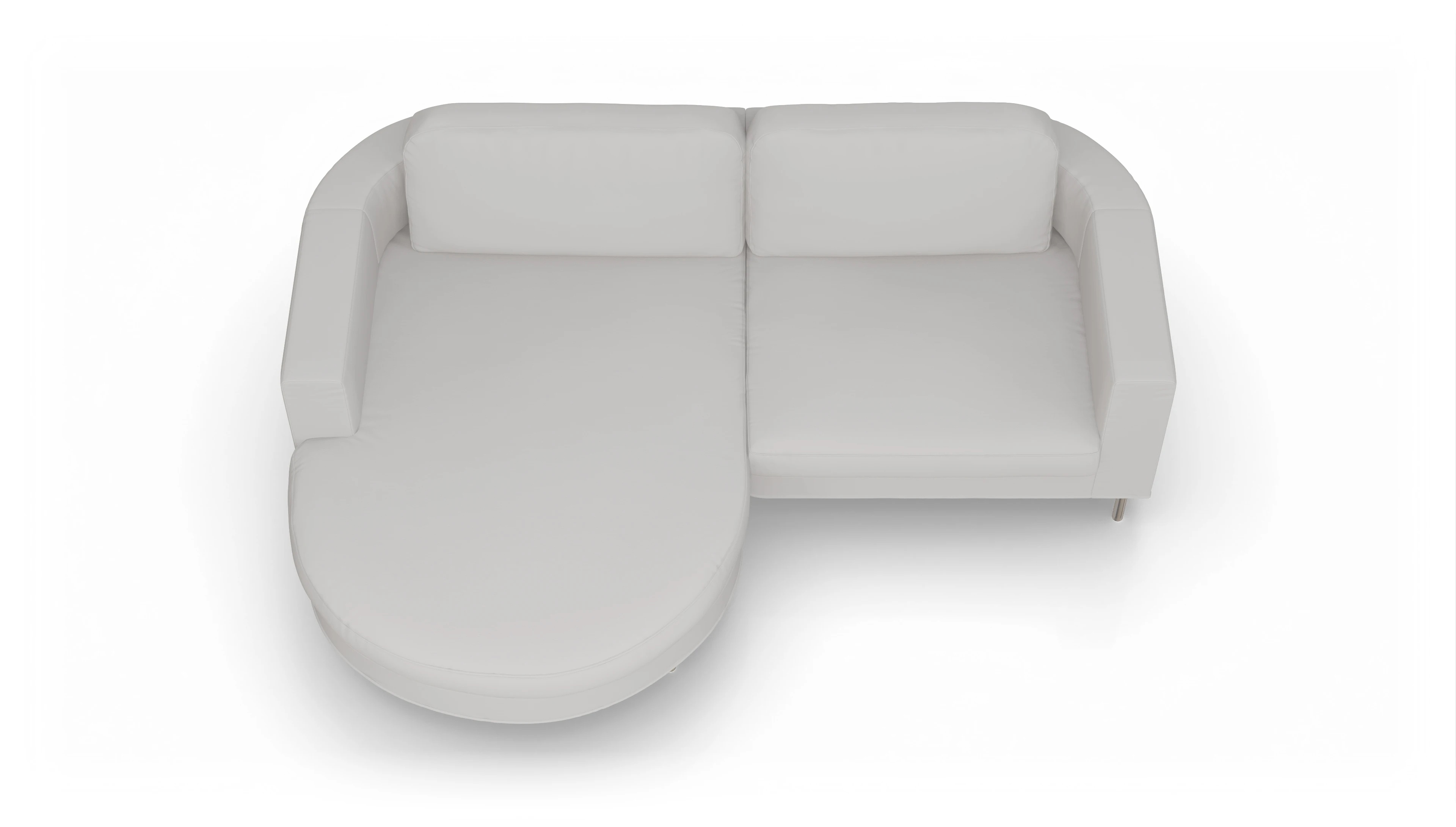 Designer-Ledersofa Girando Ansicht des Produktes Girando Sofa mit Rec links in Leder weiß