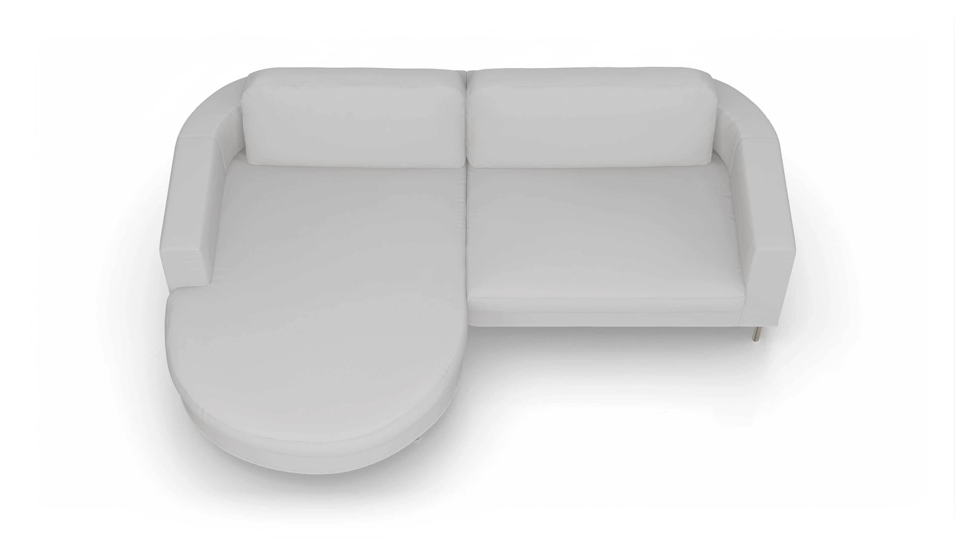 Designer-Ledersofa Girando Ansicht des Produktes Girando Sofa mit Rec links in Leder weiß