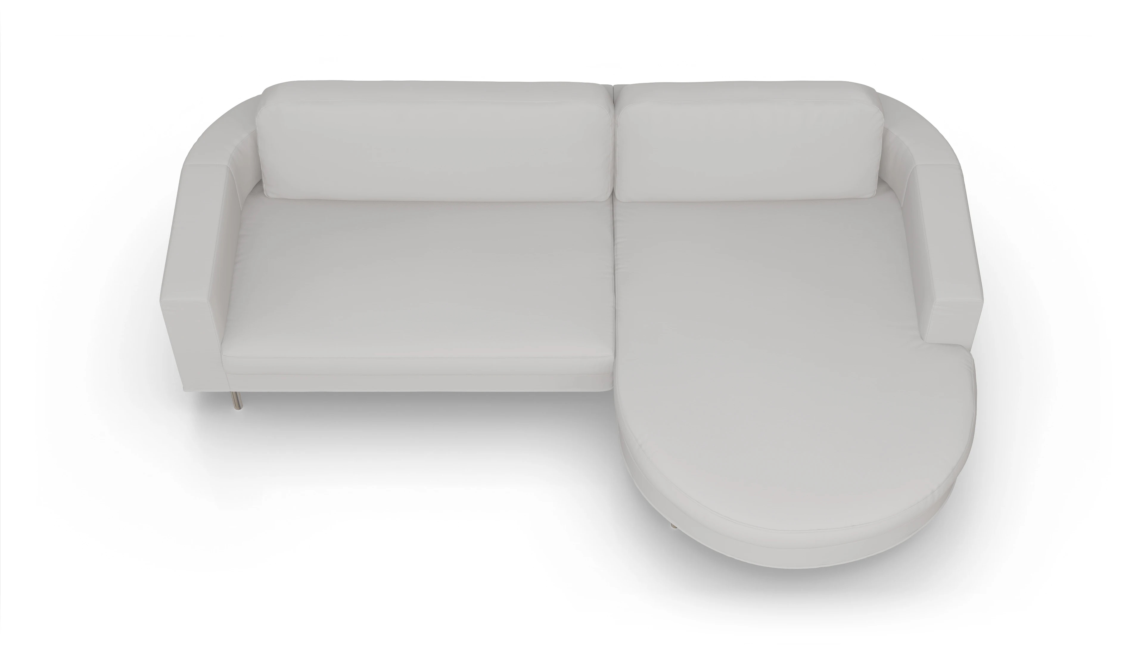 Ansicht des Produktes Girando Sofa mit Rec rechts in Leder weiß