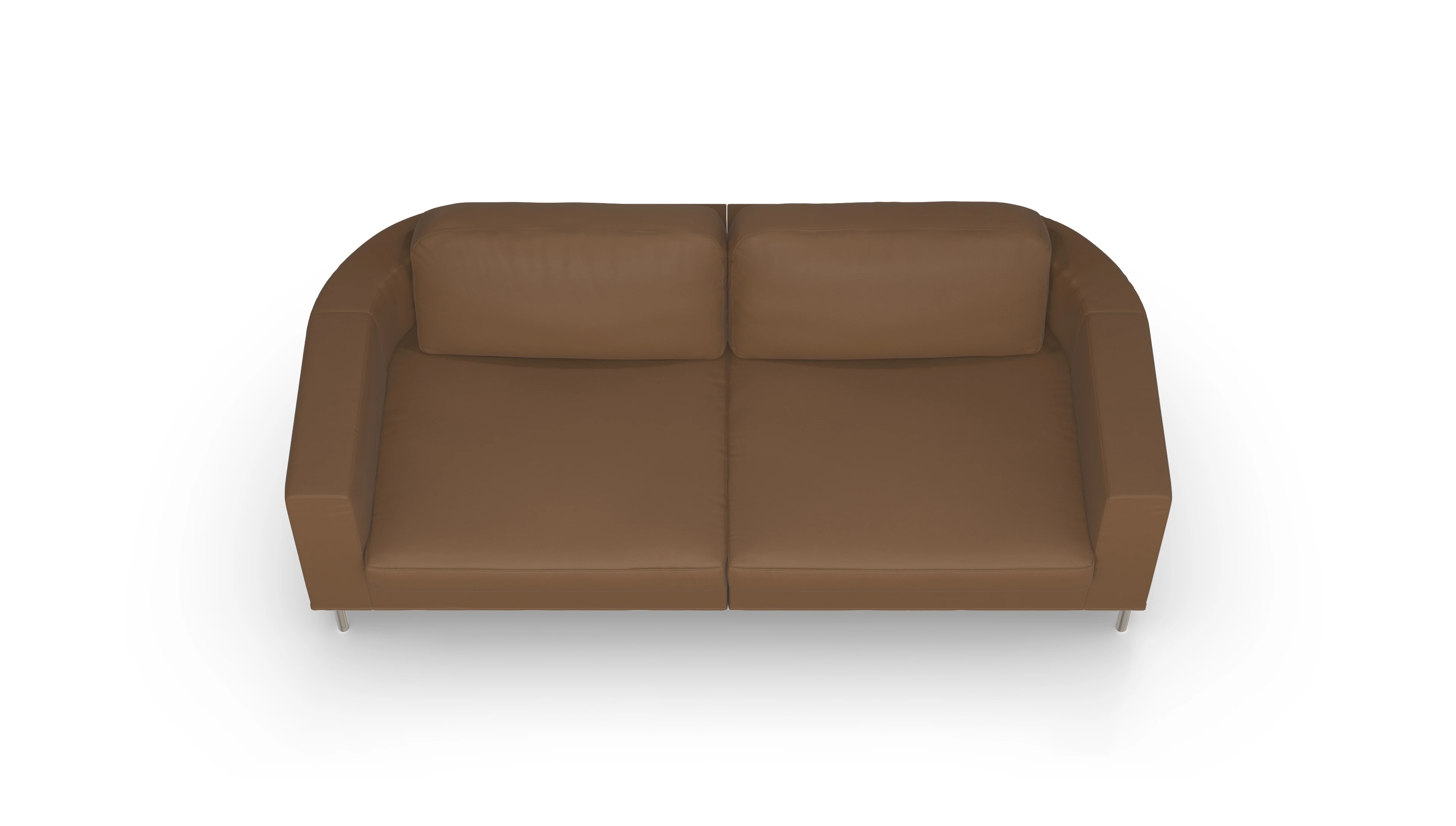 Designer-Ledersofa Girando Ansicht des Produktes Girando 3-Sitzer in Leder braun