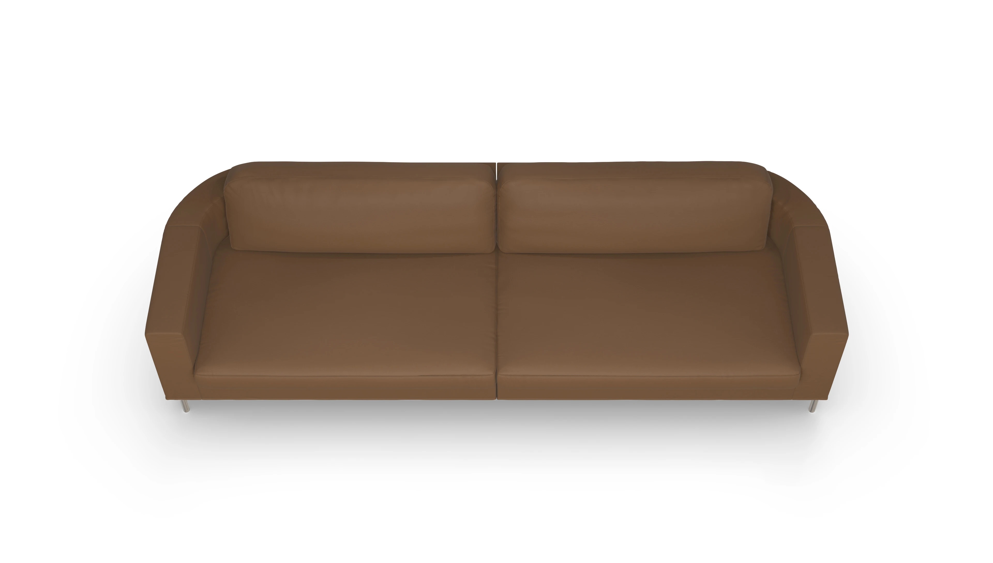 Designer-Ledersofa Girando Ansicht des Produktes Girando 4-Sitzer in Leder braun