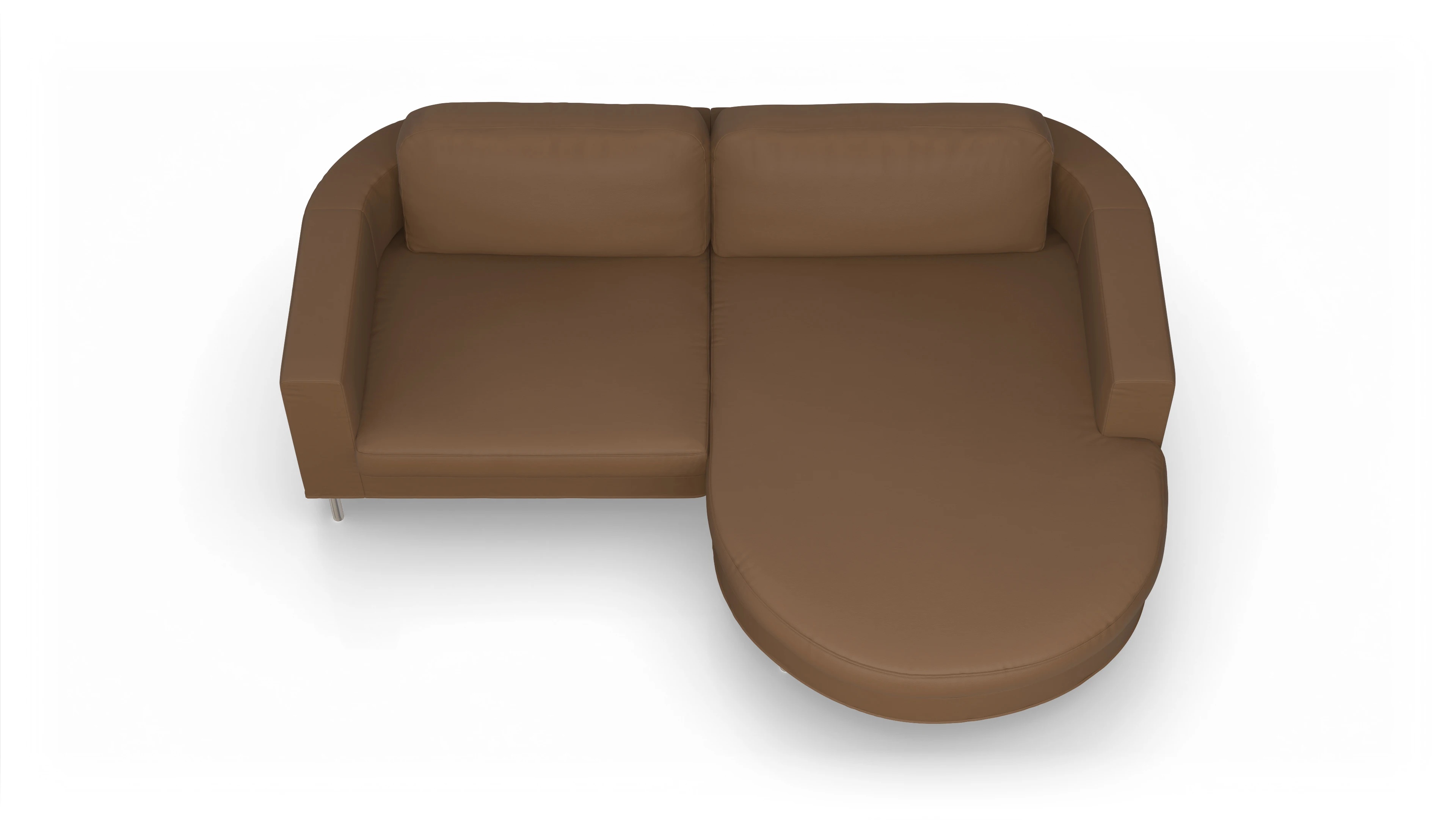 Ansicht des Produktes Girando Sofa mit Rec rechts in Leder braun