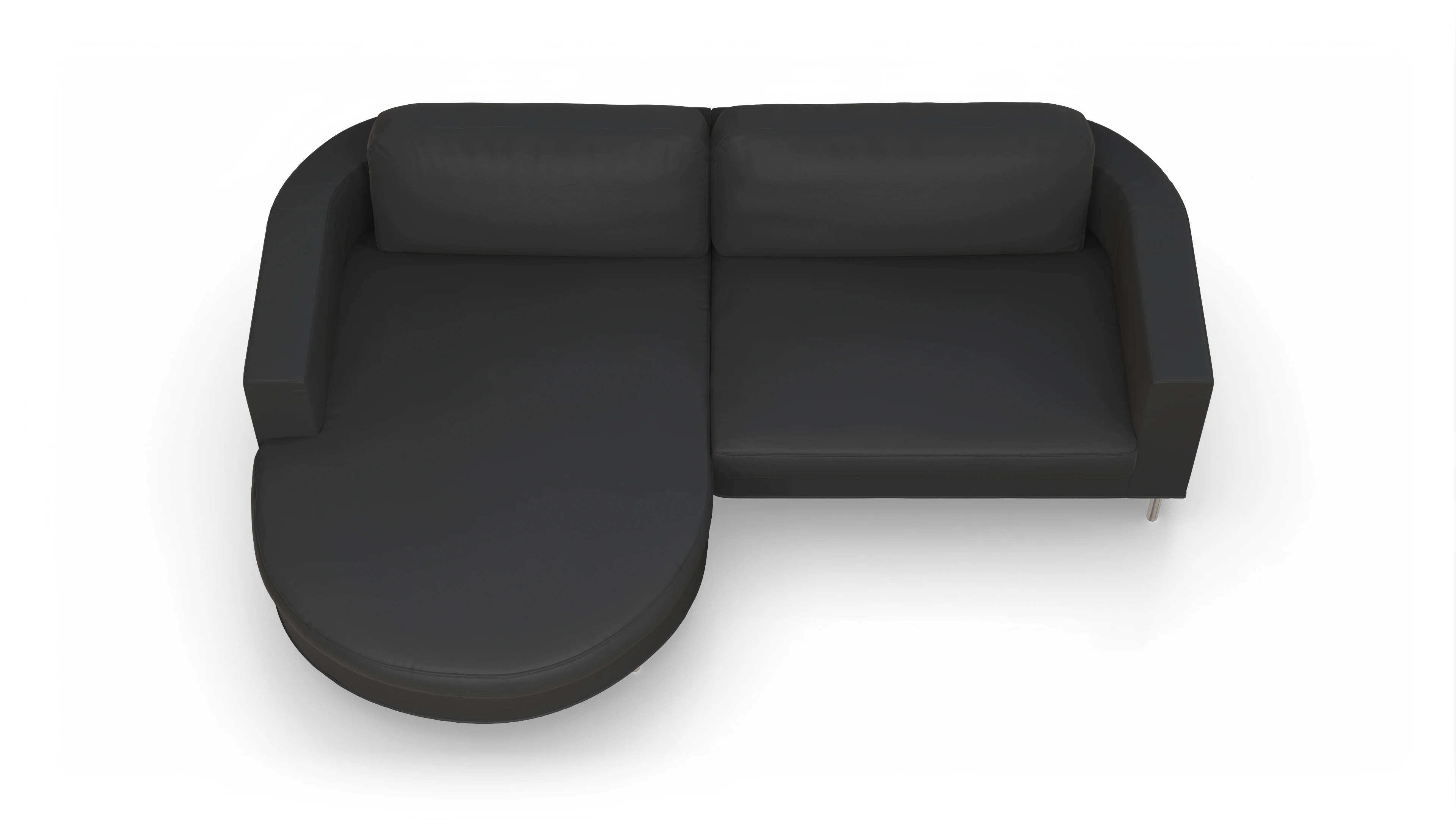 Ansicht des Produktes Girando Sofa mit Rec links in Leder schwarz