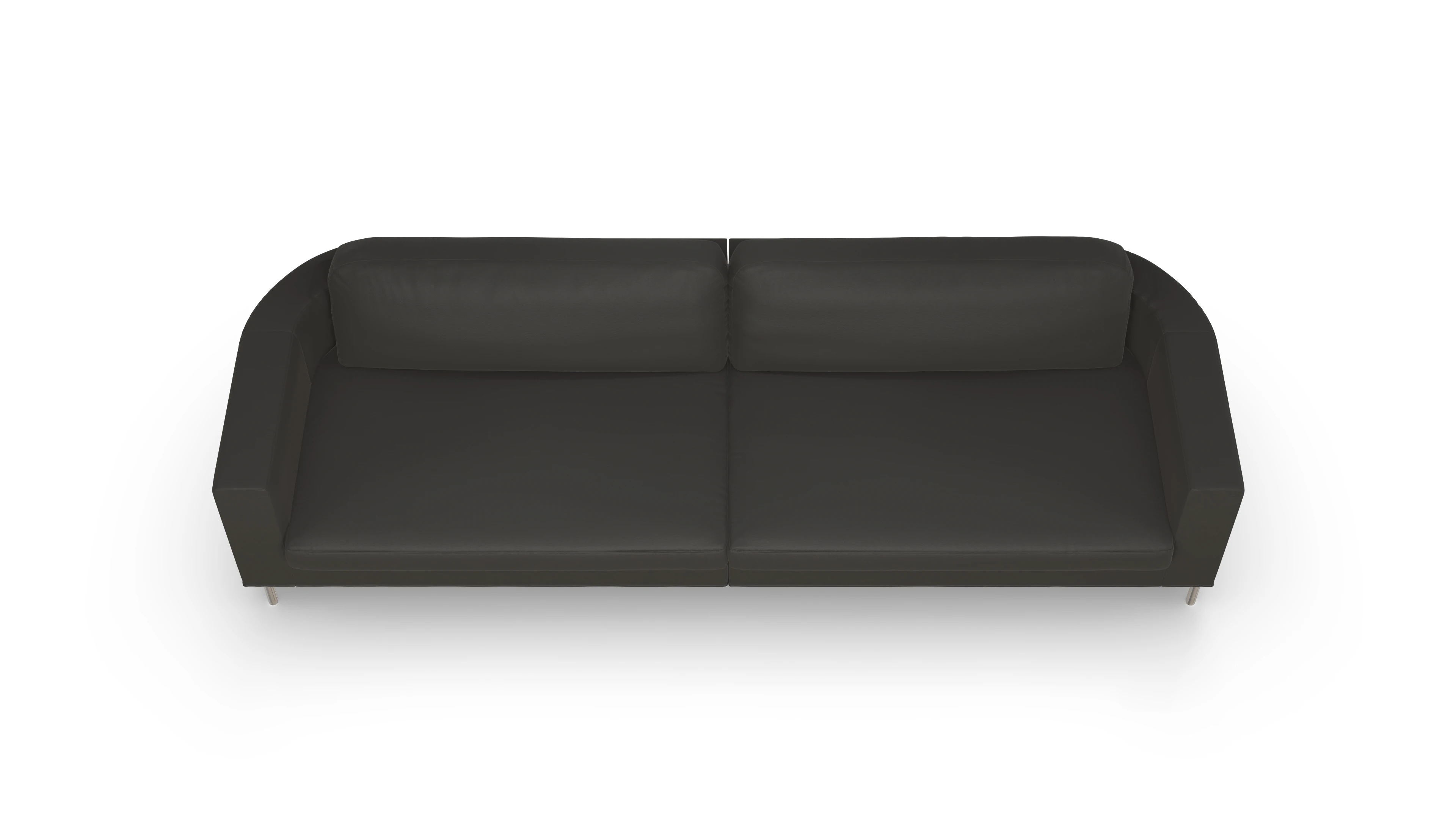 Designer-Ledersofa Girando Ansicht des Produktes Girando 4-Sitzer in Leder grau