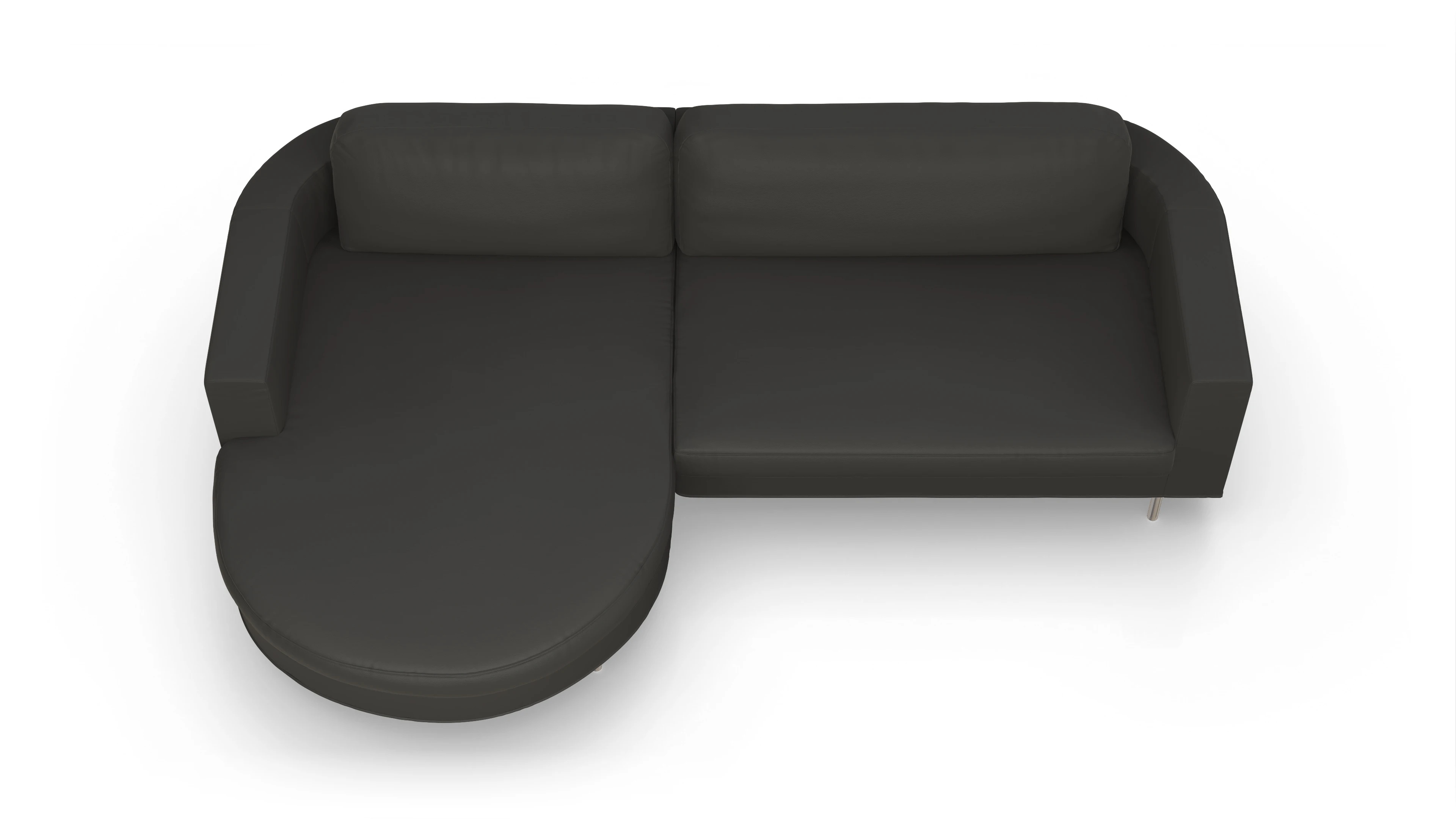 Ansicht des Produktes Girando Sofa mit Rec links in Leder grau