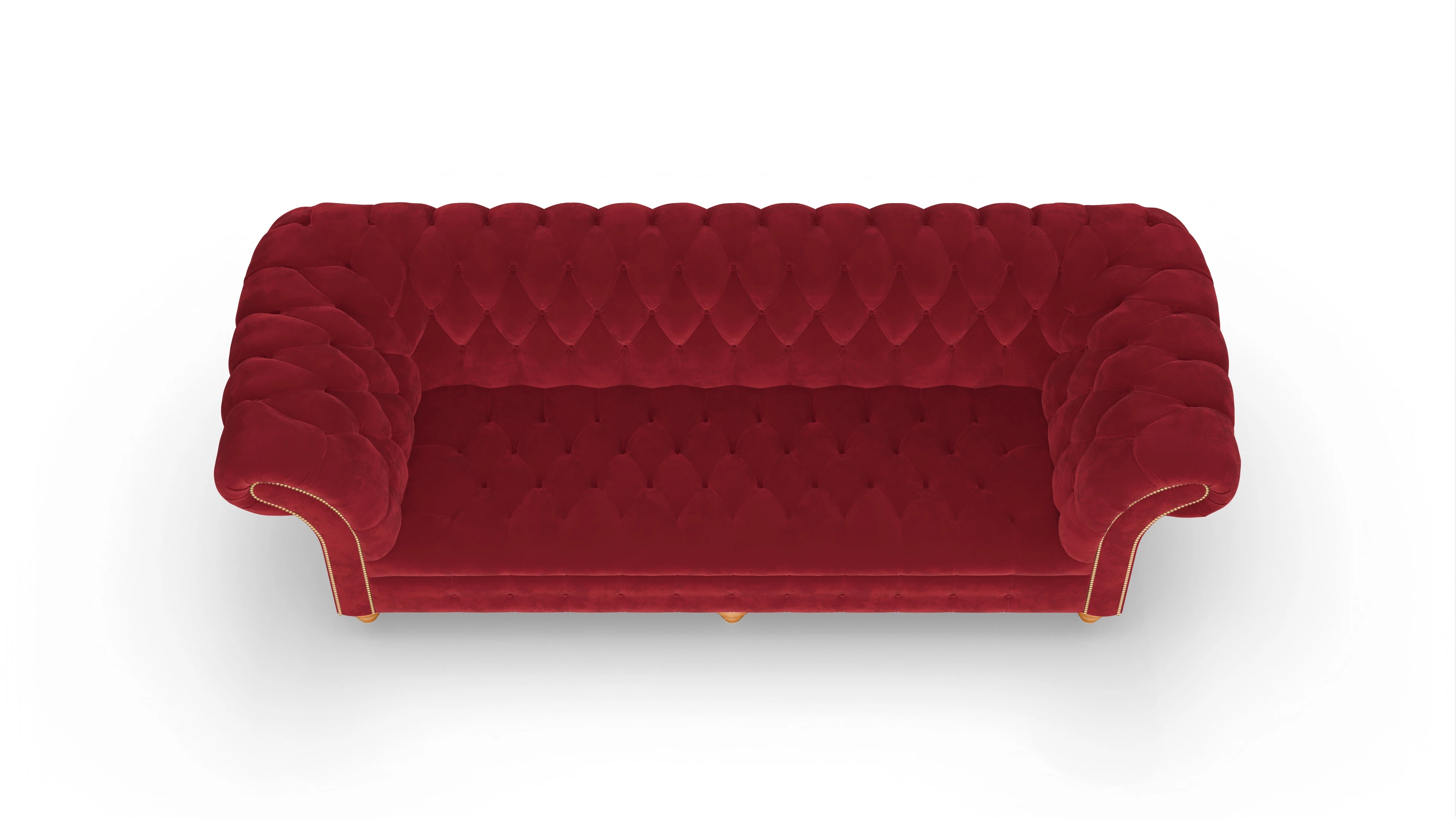 Kolonialstil-Sofa Mayfair in Samt Ansicht des Produktes Mayfair 4-Sitzer in Samt rot