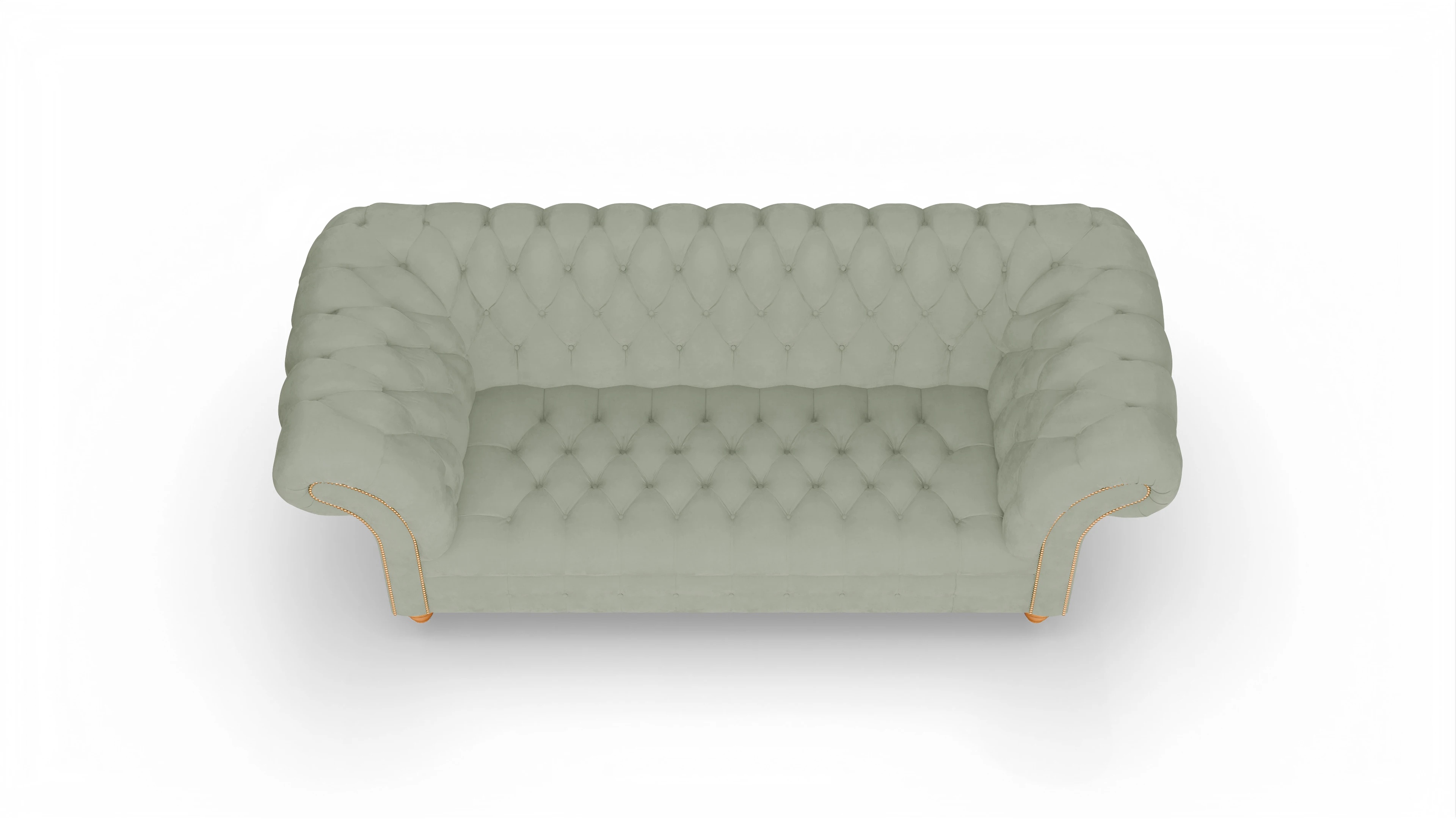 Kolonialstil-Sofa Mayfair in Samt Ansicht des Produktes Mayfair 3-Sitzer in Samt grün